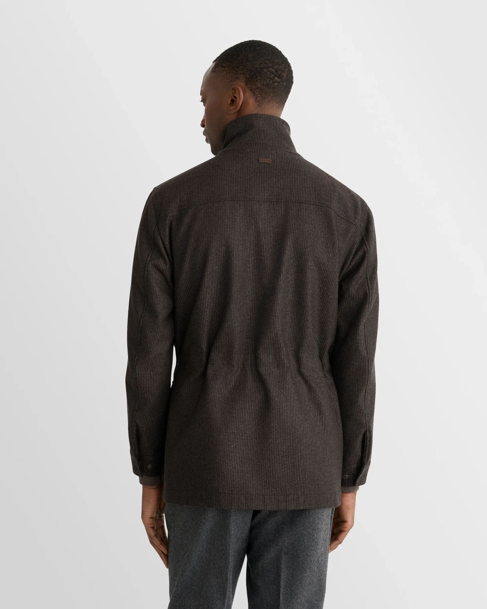 Eton - dark brown wool cashmere travel jacket