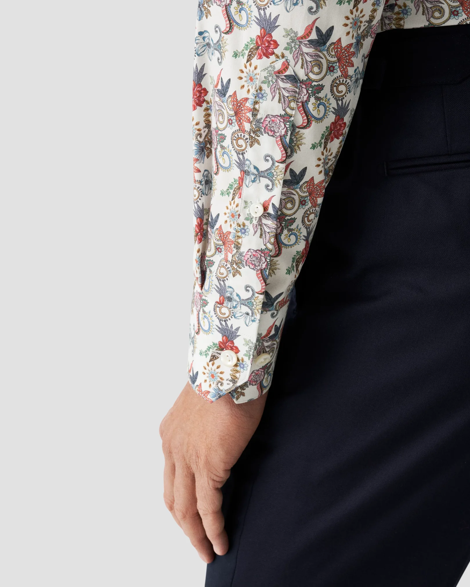 Eton - Chemise en Twill Fin à Motif Floral