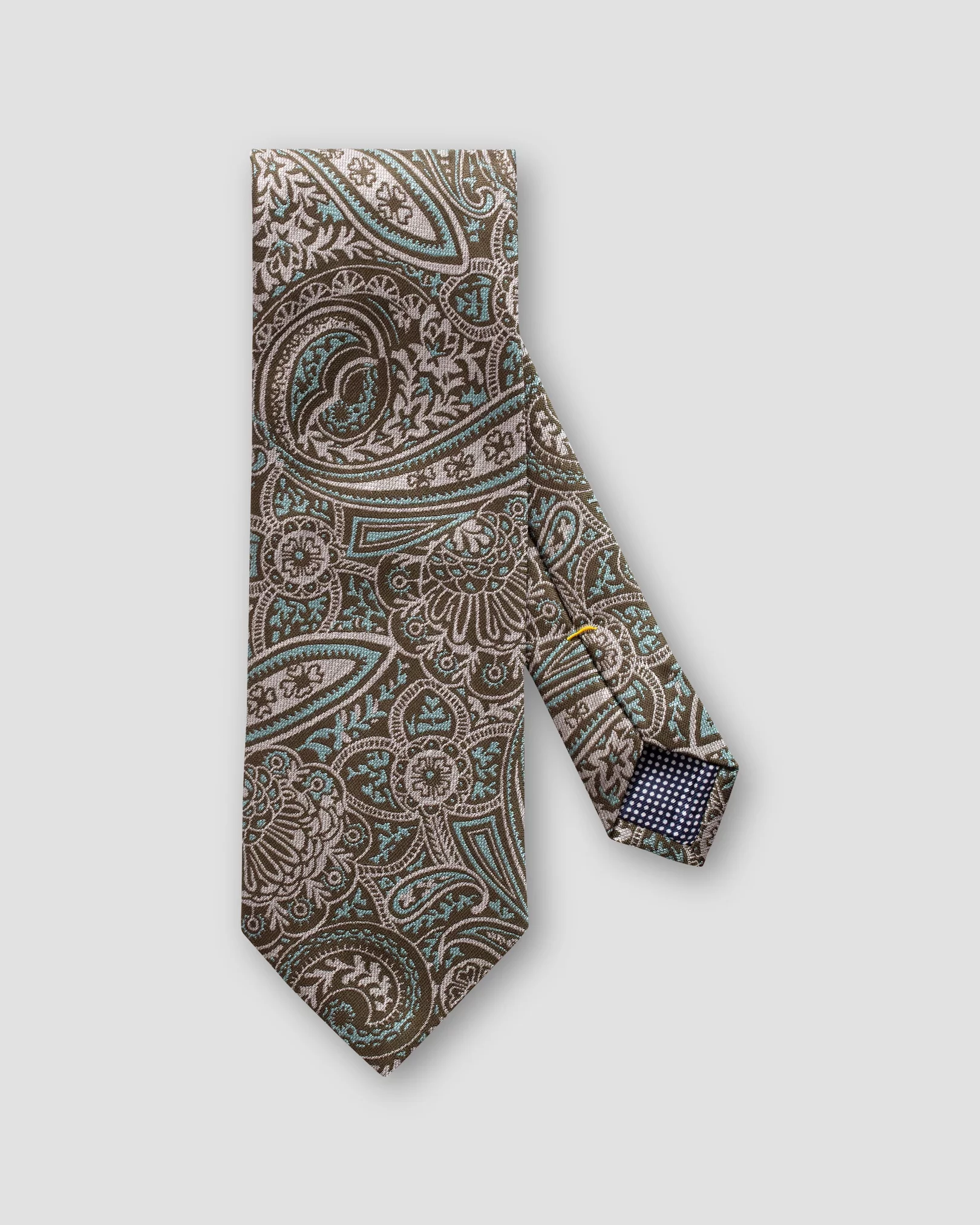 Eton - green paisley silk cotton tie