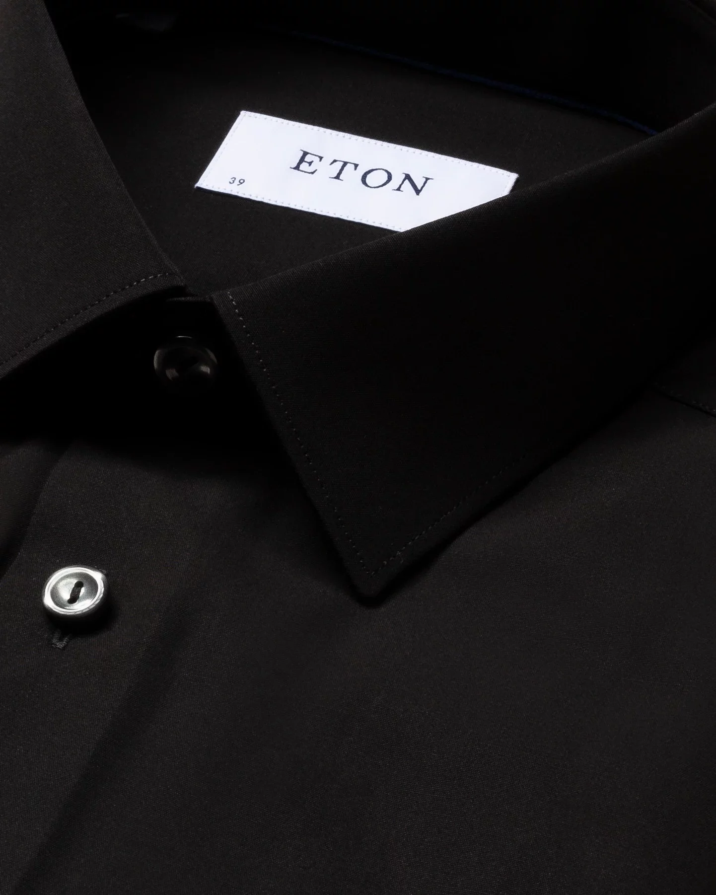 Eton - black poplin shirt pointed collar