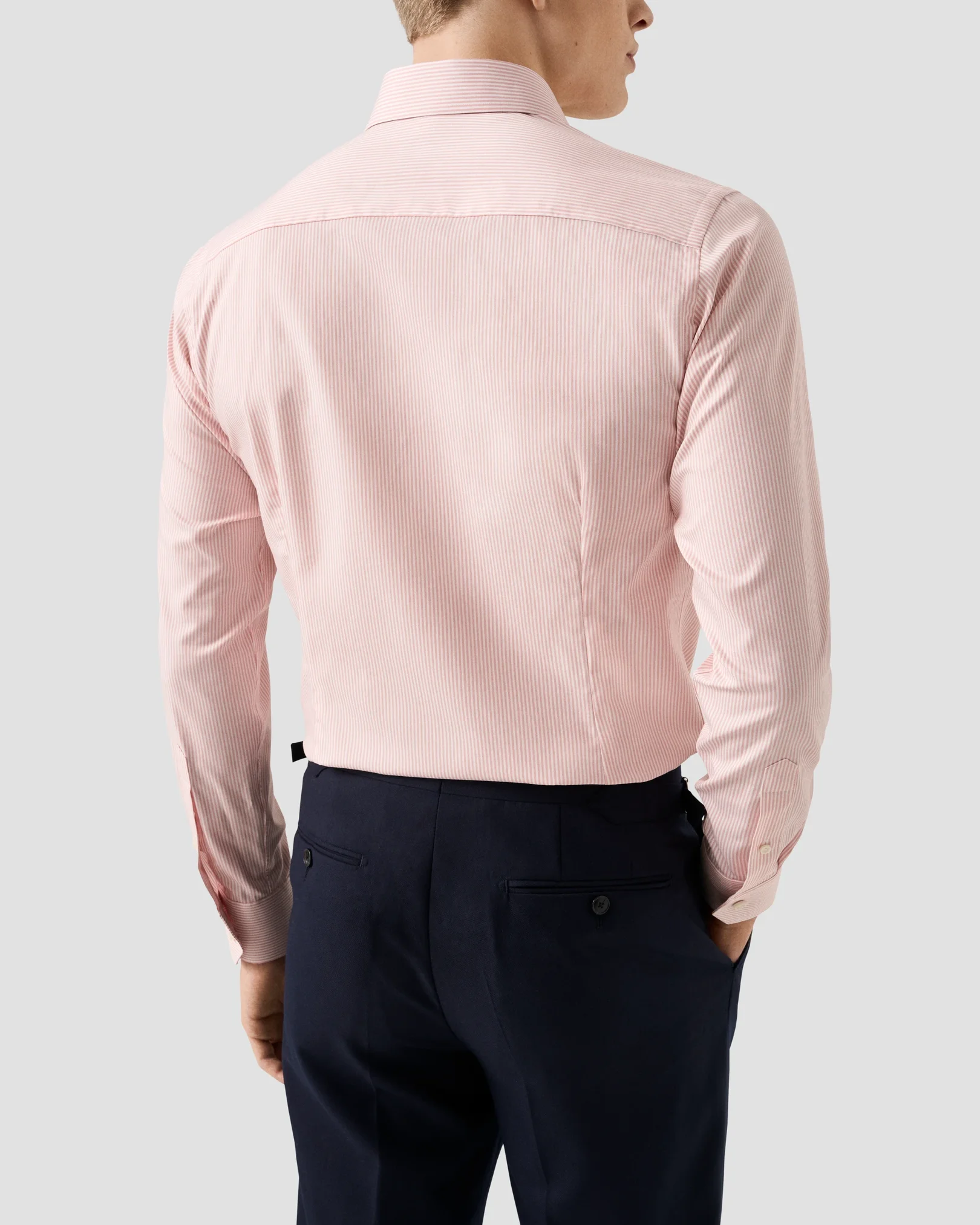 Eton - pink bengal striped cotton tencel tm lyocell shirt