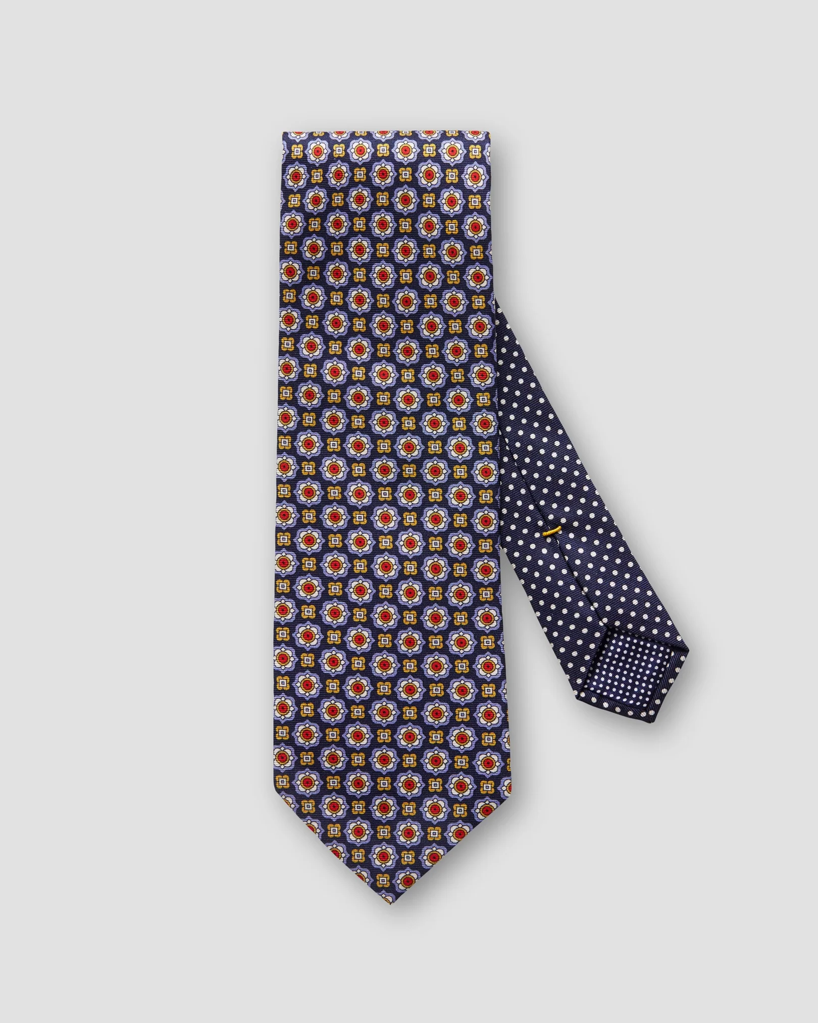 Eton - navy geometric dotted tie