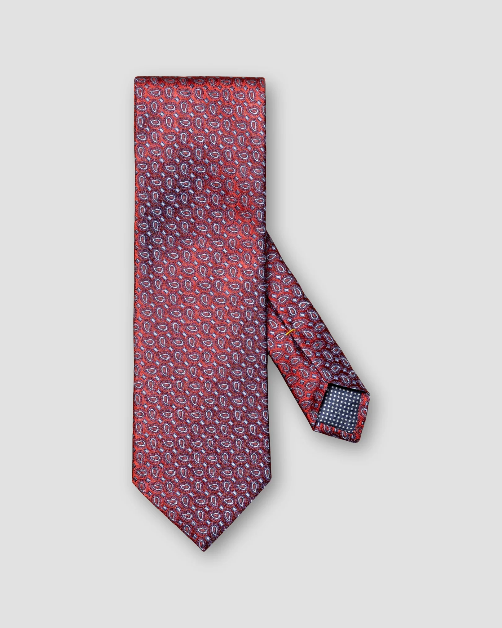 Cravate en soie à micro-imprimé cachemire rouge