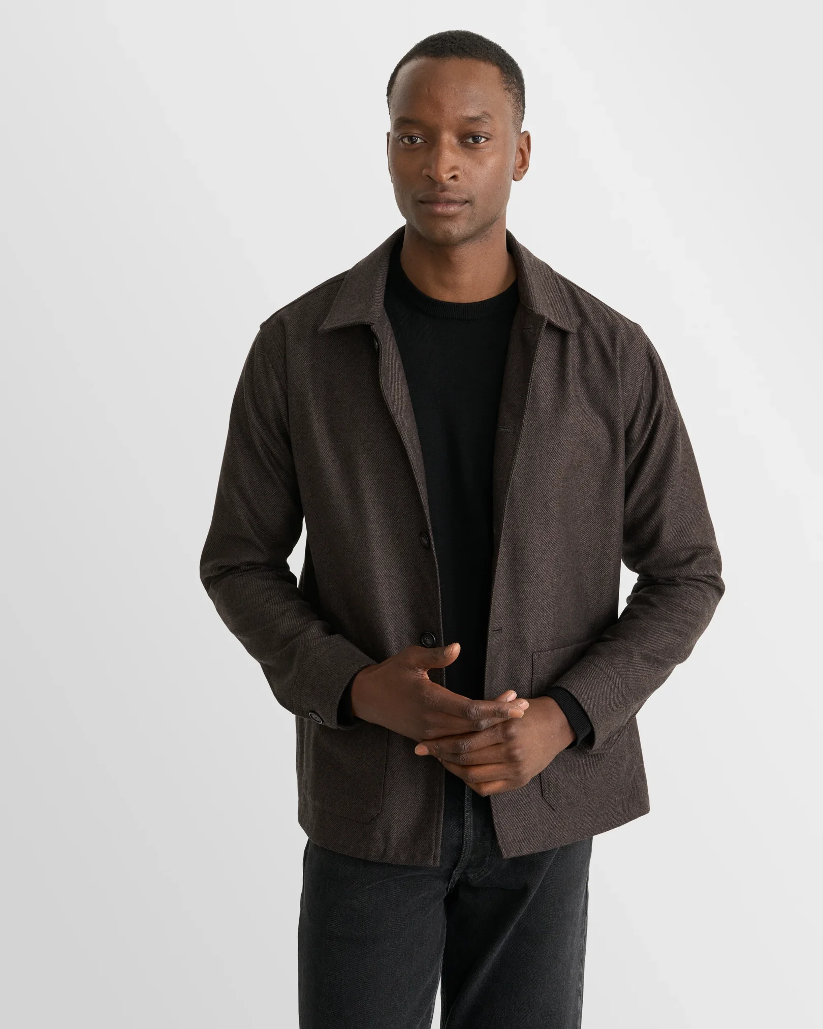 Eton - black merino knit crewneck