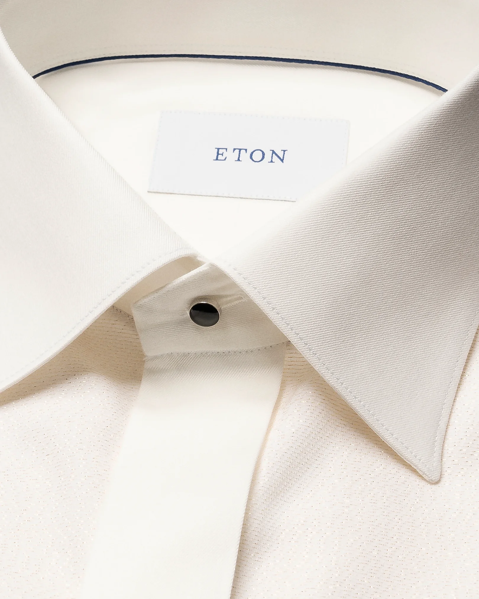 Eton - white lurex bib front shirt