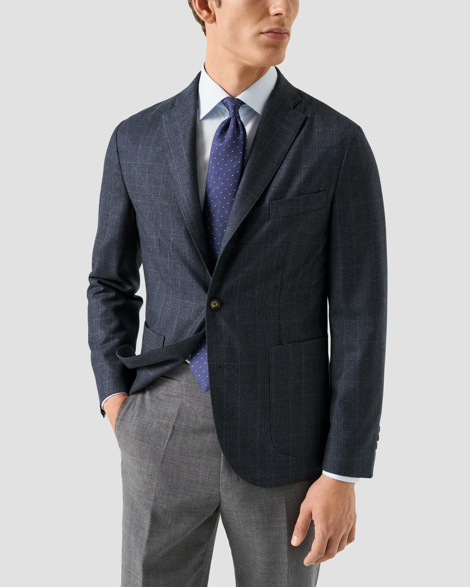 Eton - light blue twill elevated