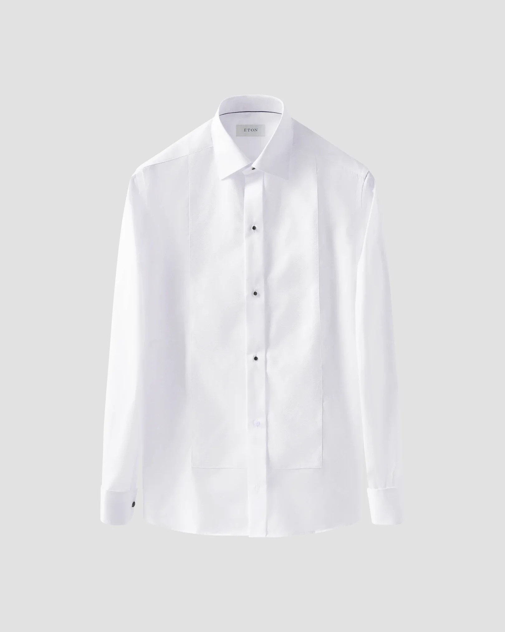 Eton - pique black tie shirt