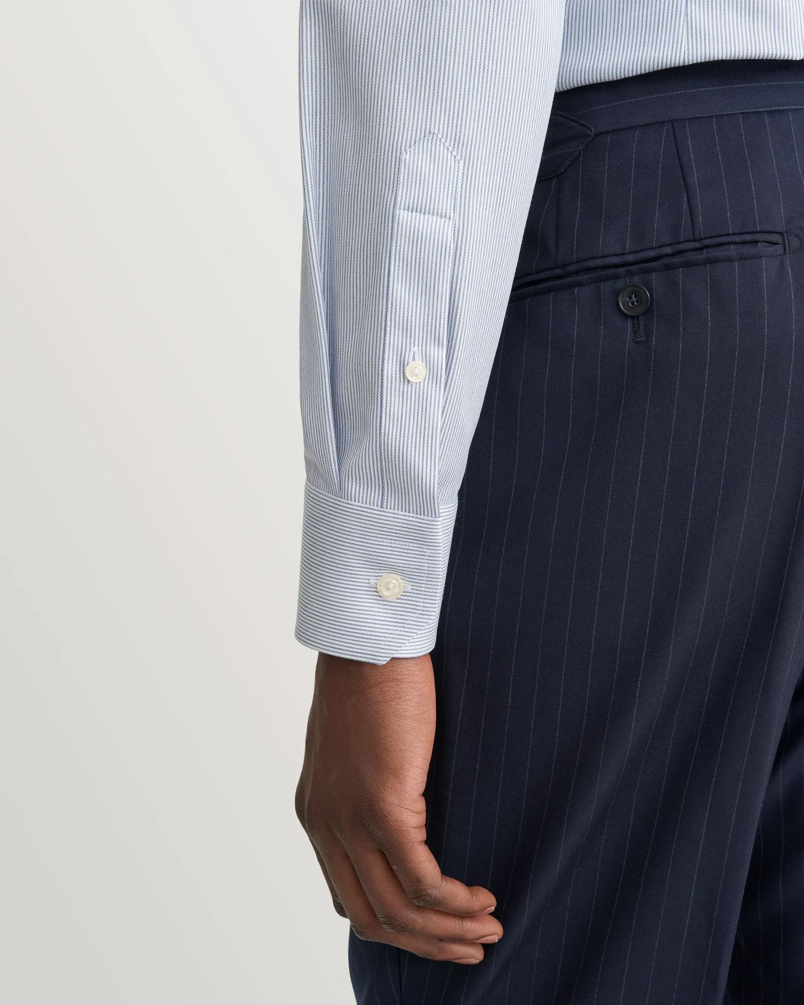 Eton - Fine Striped White Collar Signature Twill Shirt
