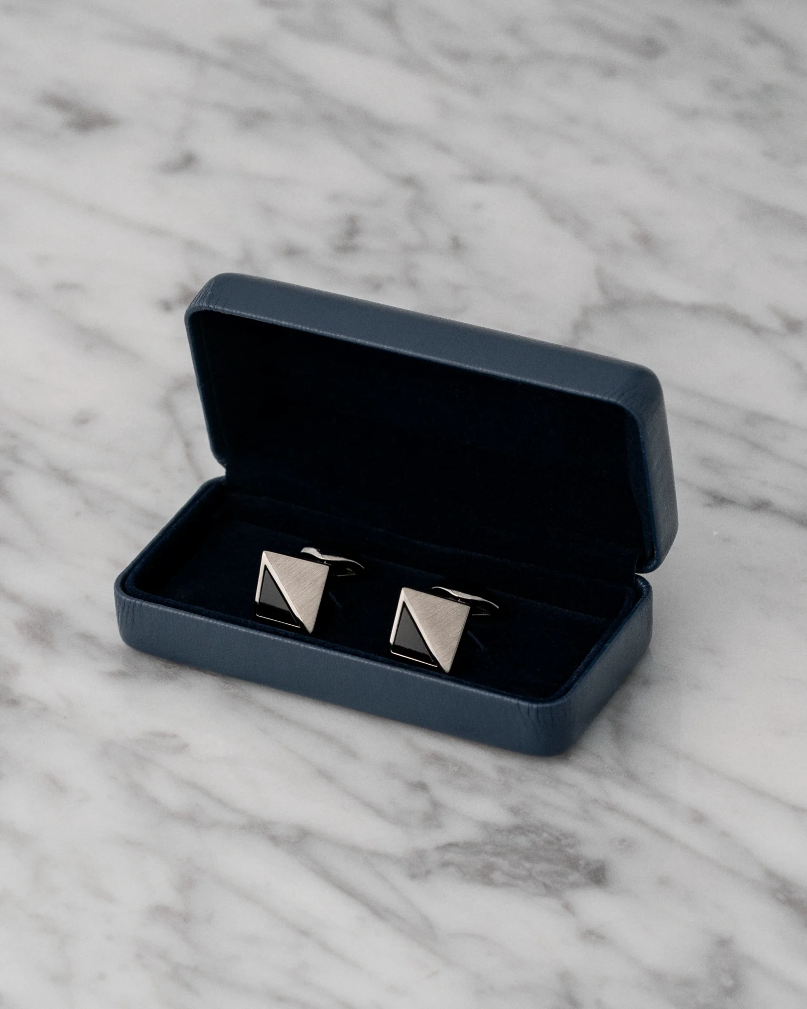 Eton - black stone and brass cufflinks