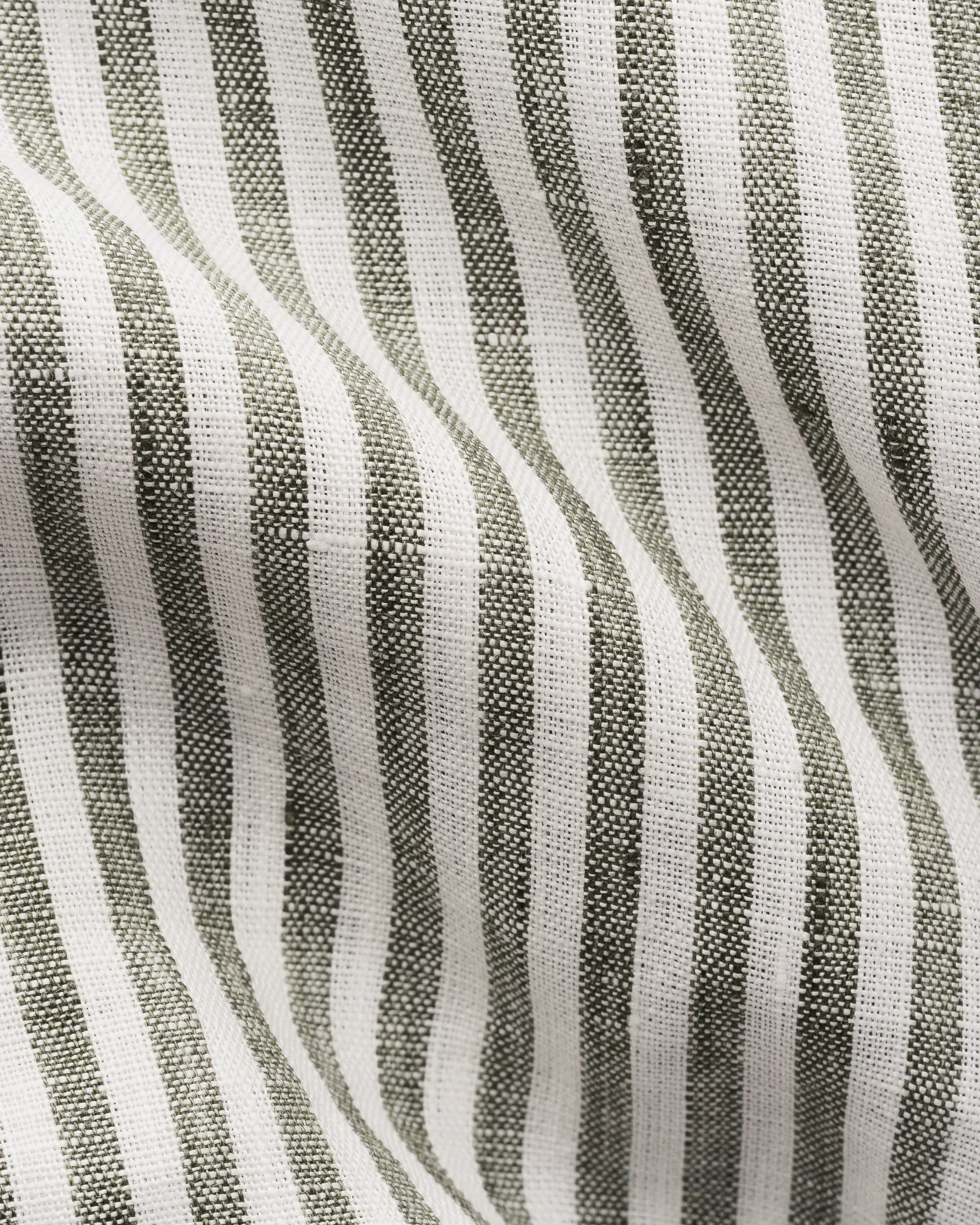 Eton - dark green striped linen shirt