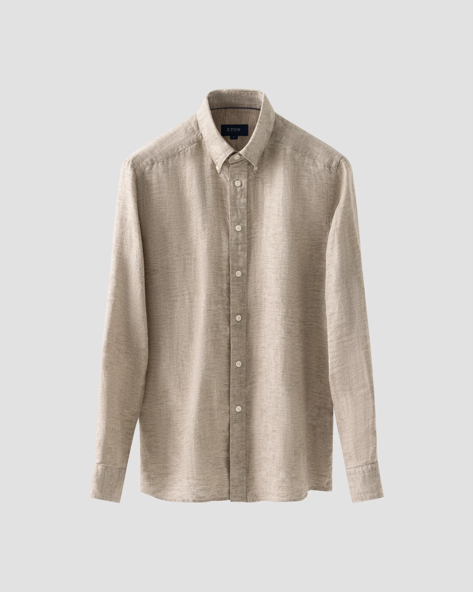 Eton - button down light brown linen shirt