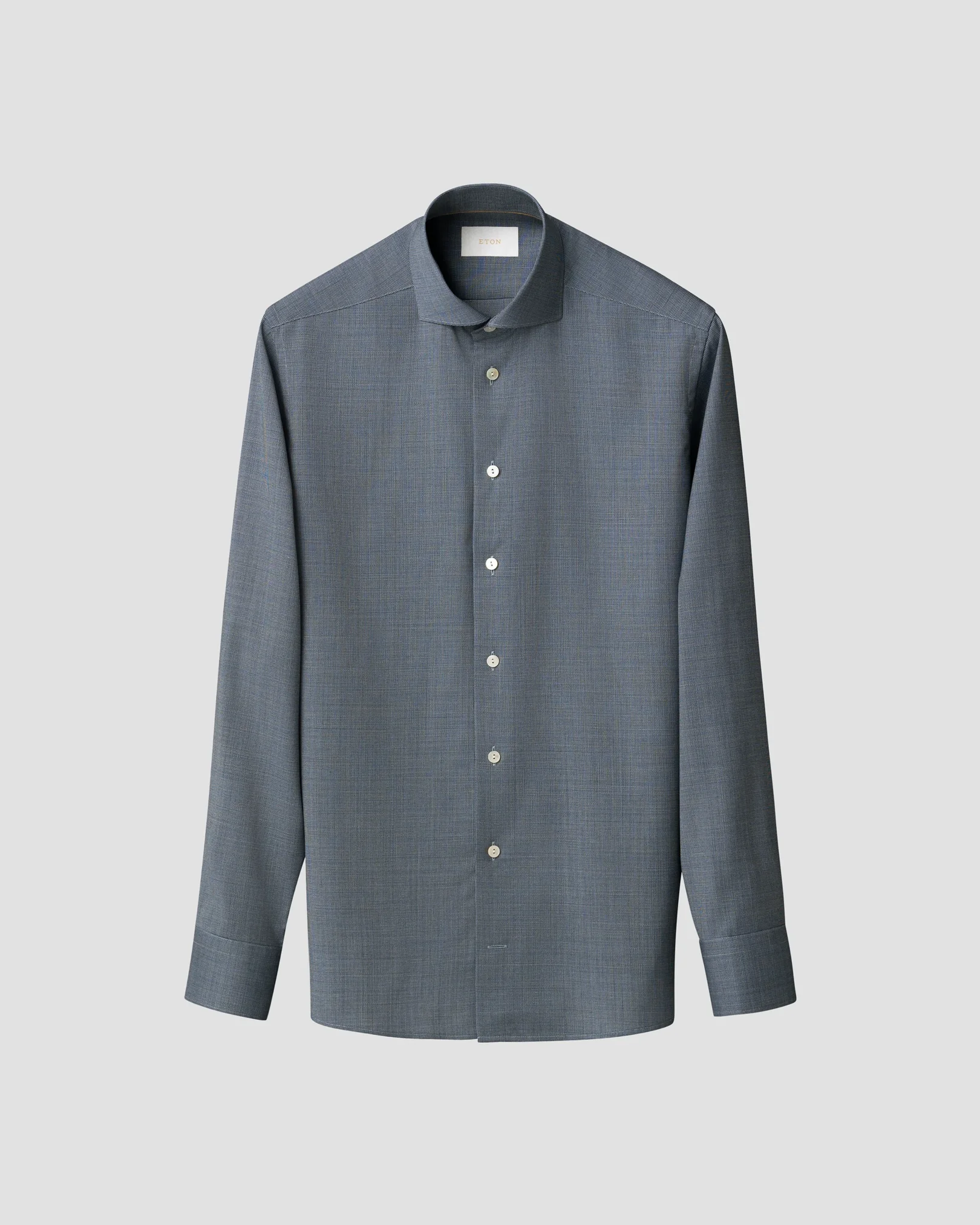 Eton - semi solid merino shirt wide spread