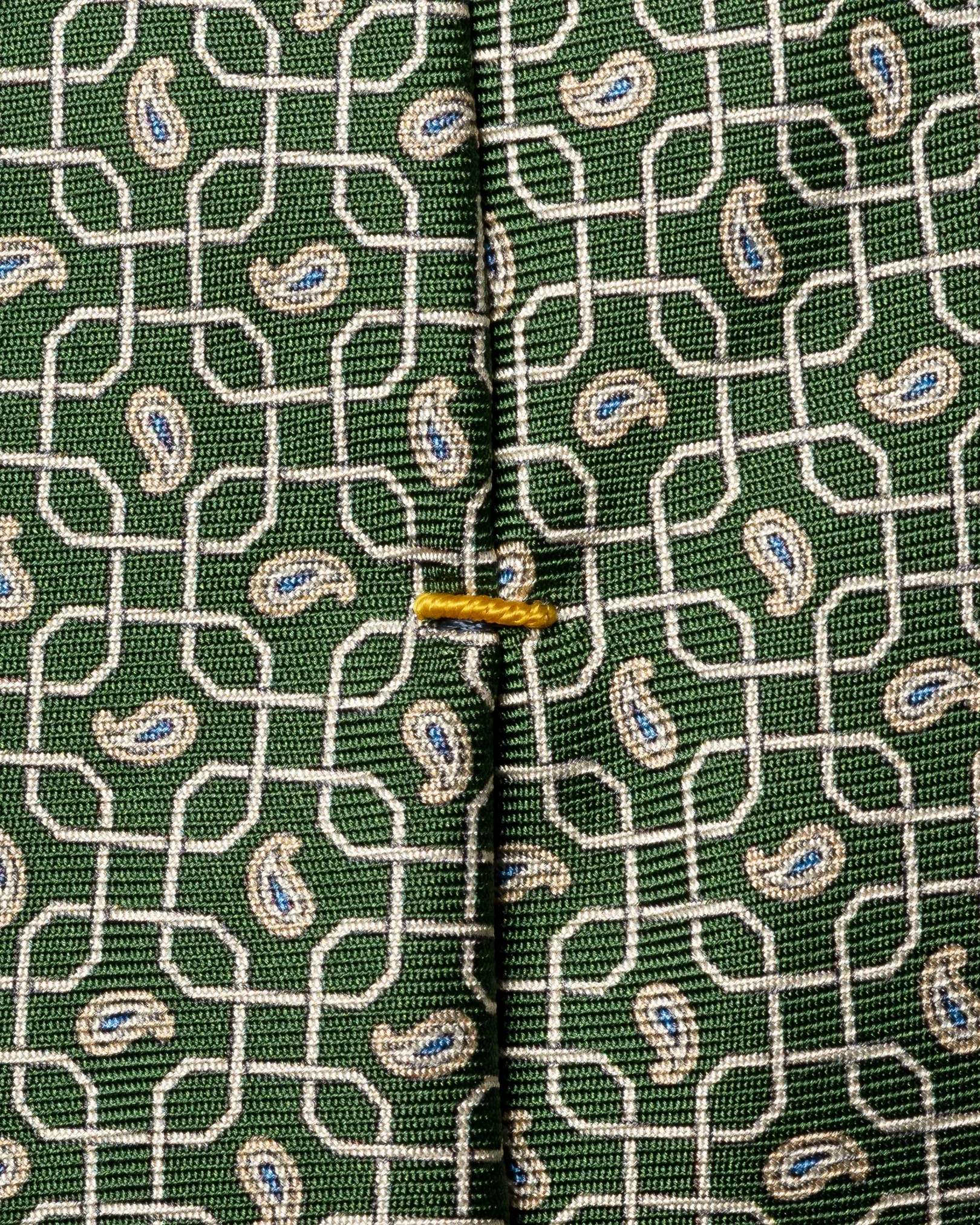 Eton - paisley print silk tie dark green paisley print silk tie