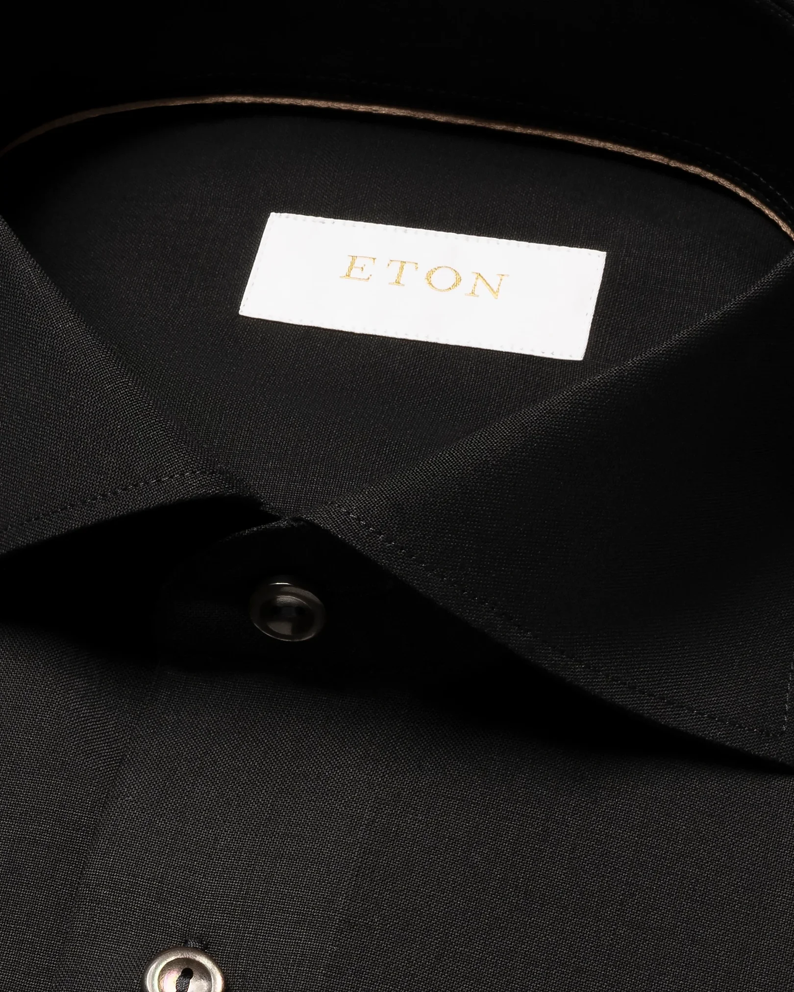 Eton - solid black merino shirt