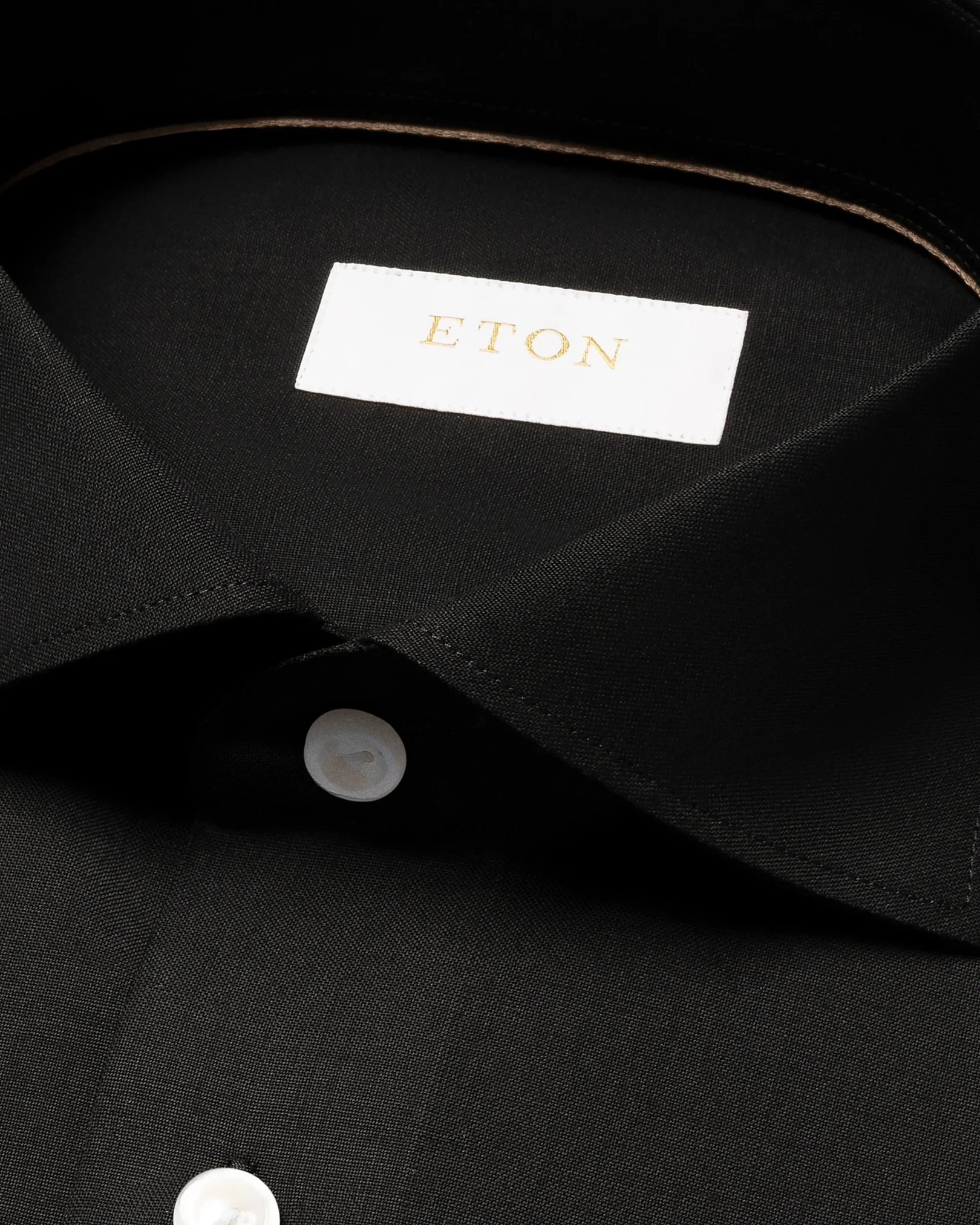 Eton - solid black merino shirt