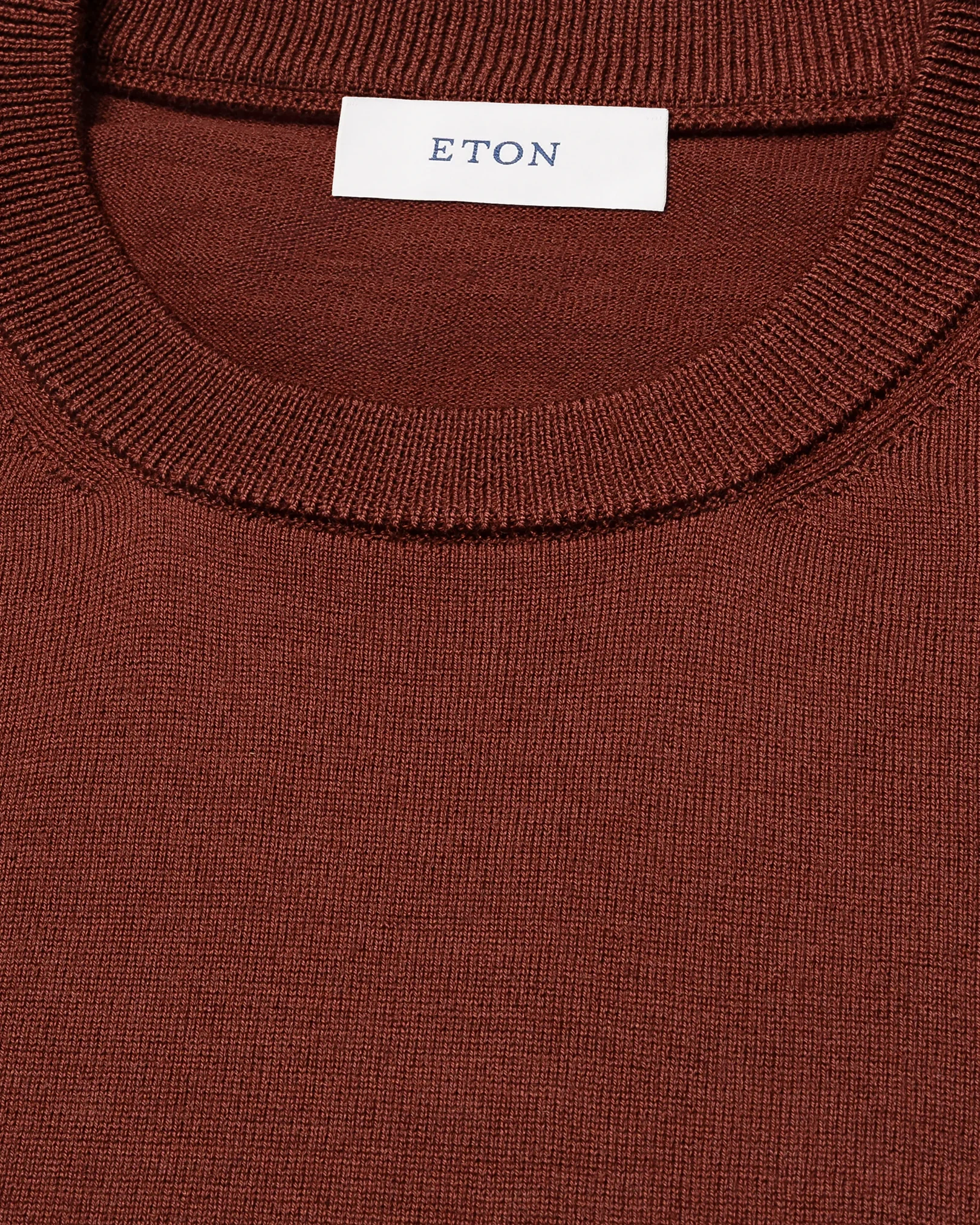 Eton - merino knit crew neck red merino knit crew neck