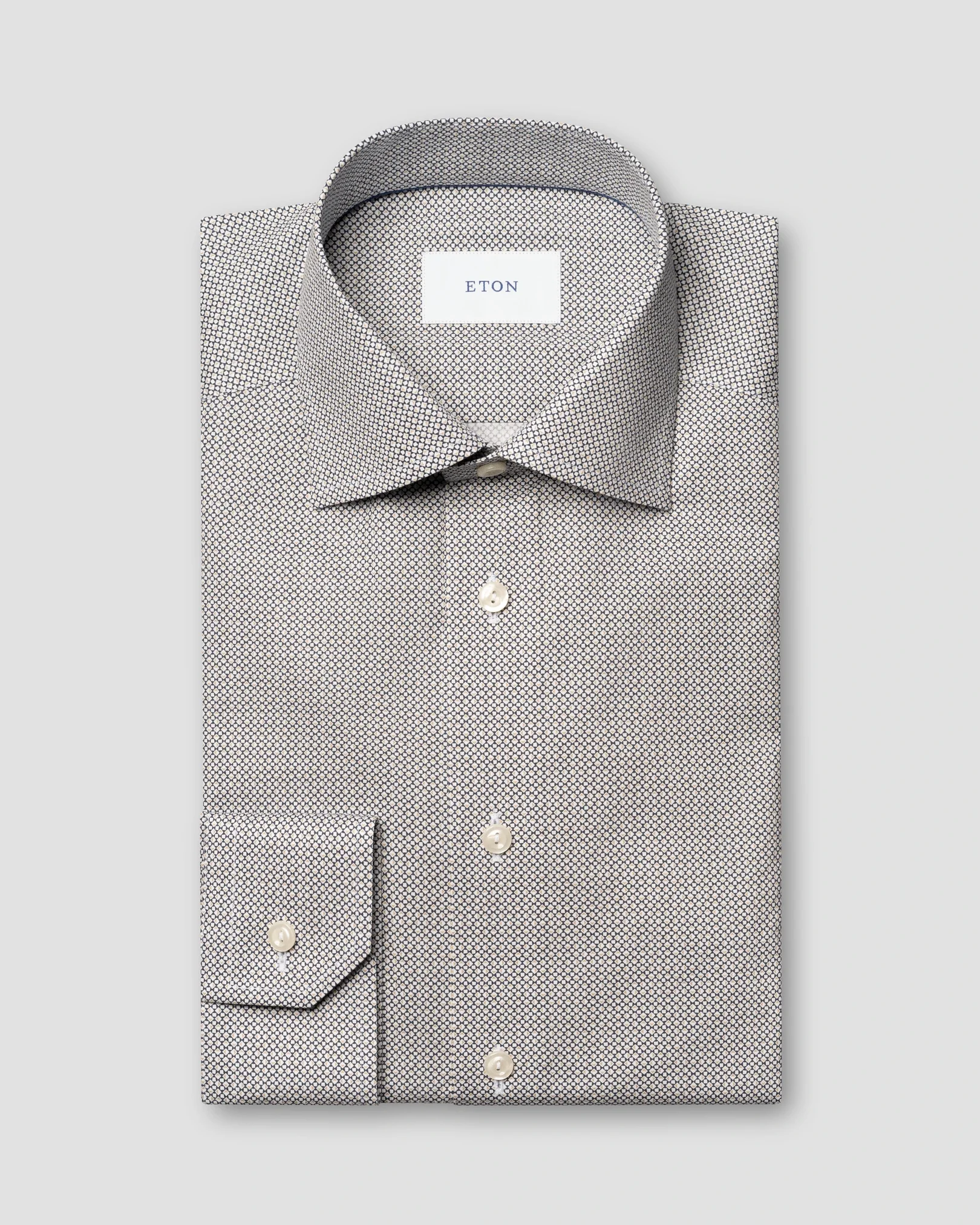 Eton - navy blue micro print signature twill shirt