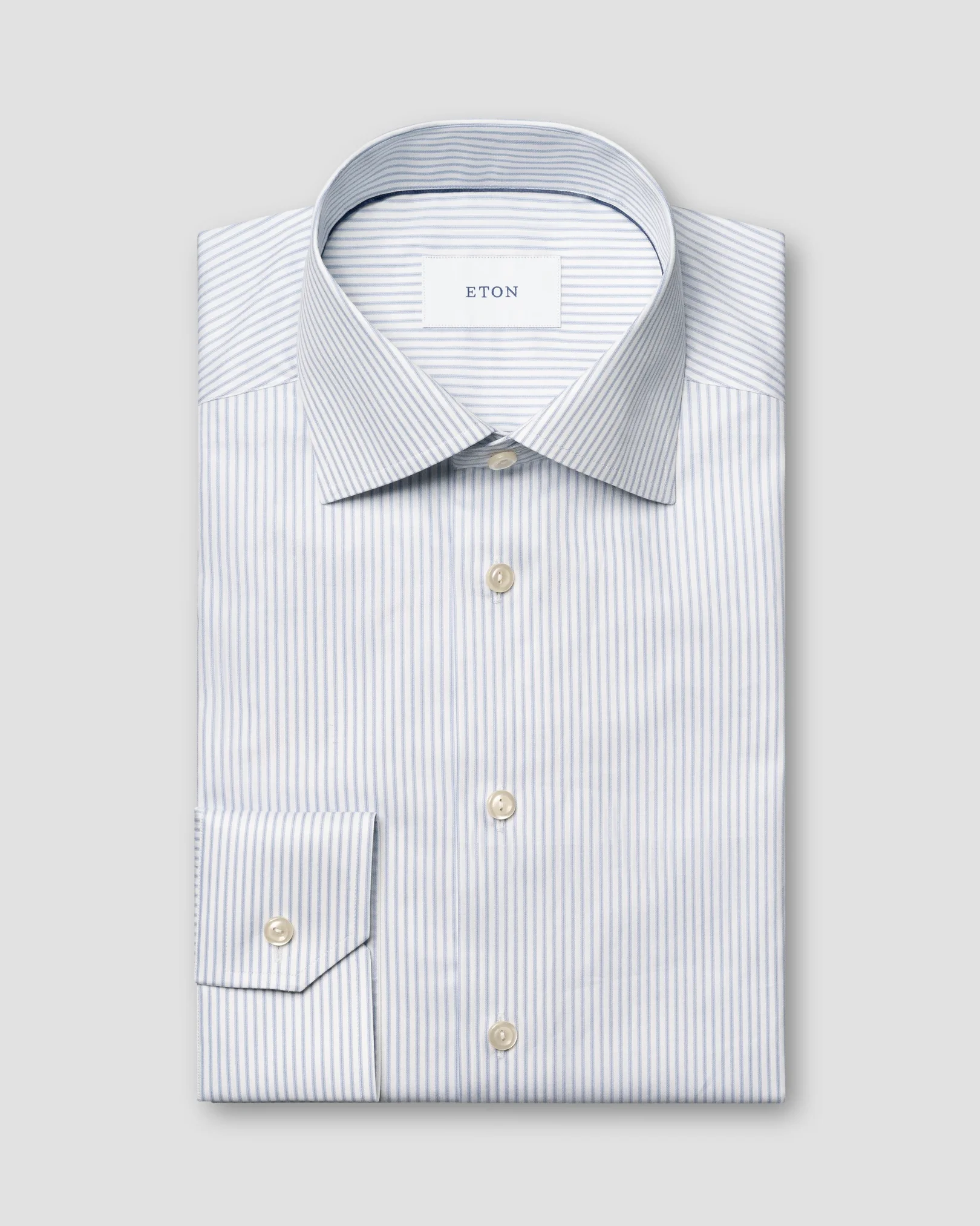 Eton - light blue stripe fine twill shirt