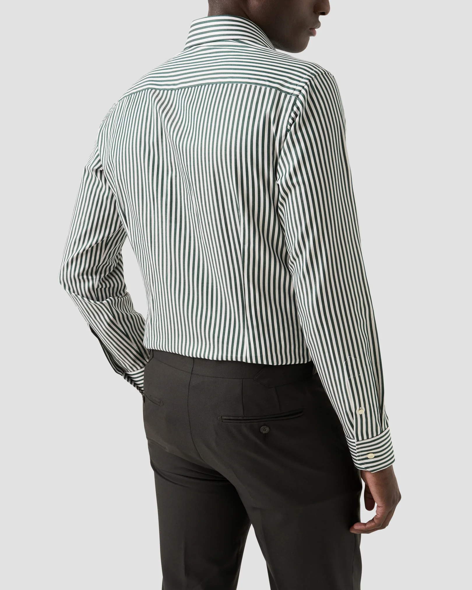 Eton - dark green bengal striped signature twill shirt