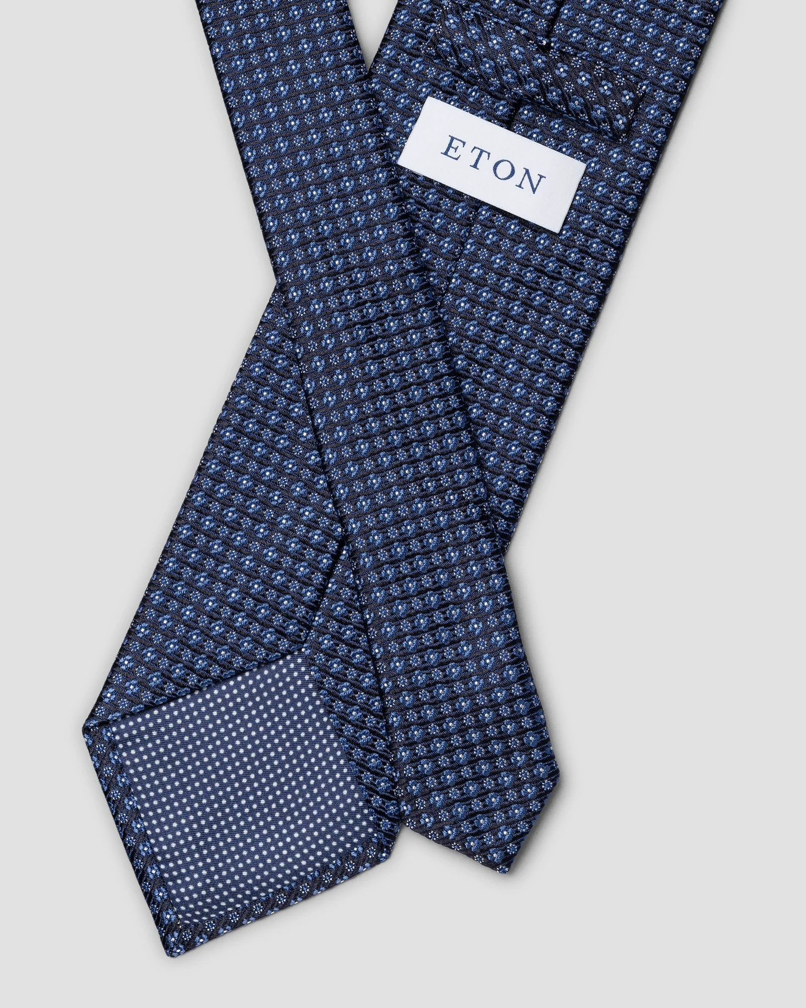 Eton - dark blue floral woven silk tie