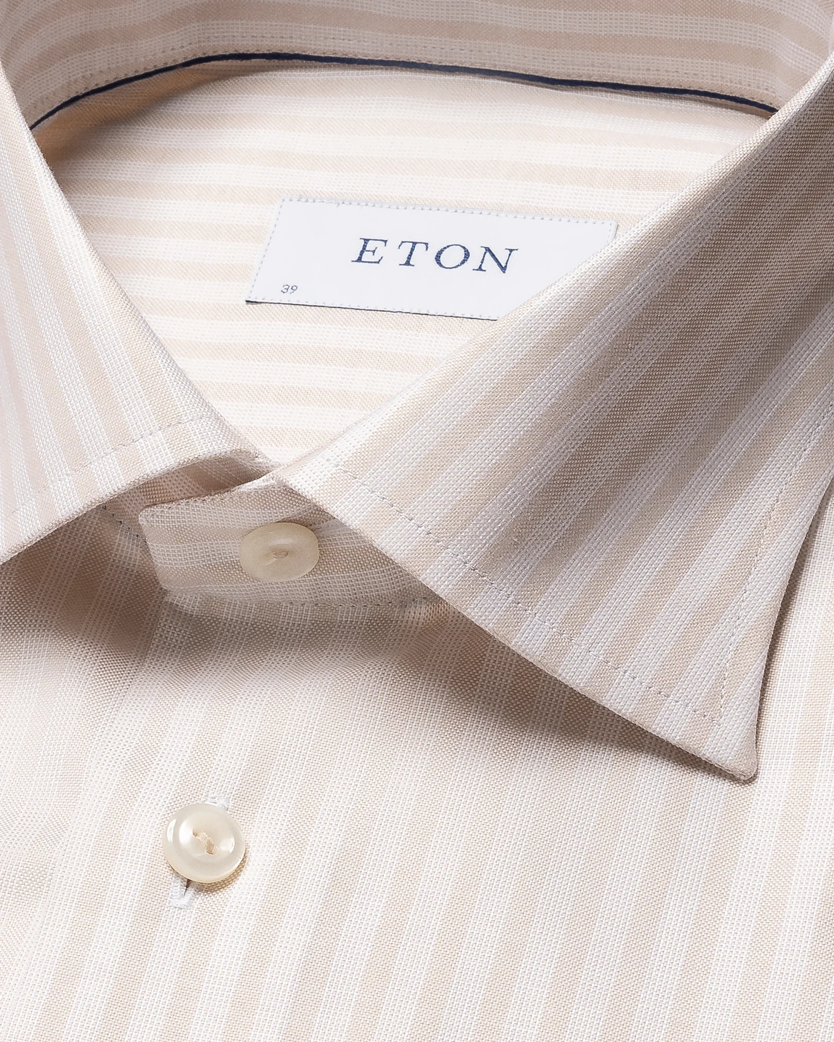 Light Brown Striped Wrinkle Free Oxford Shirt
