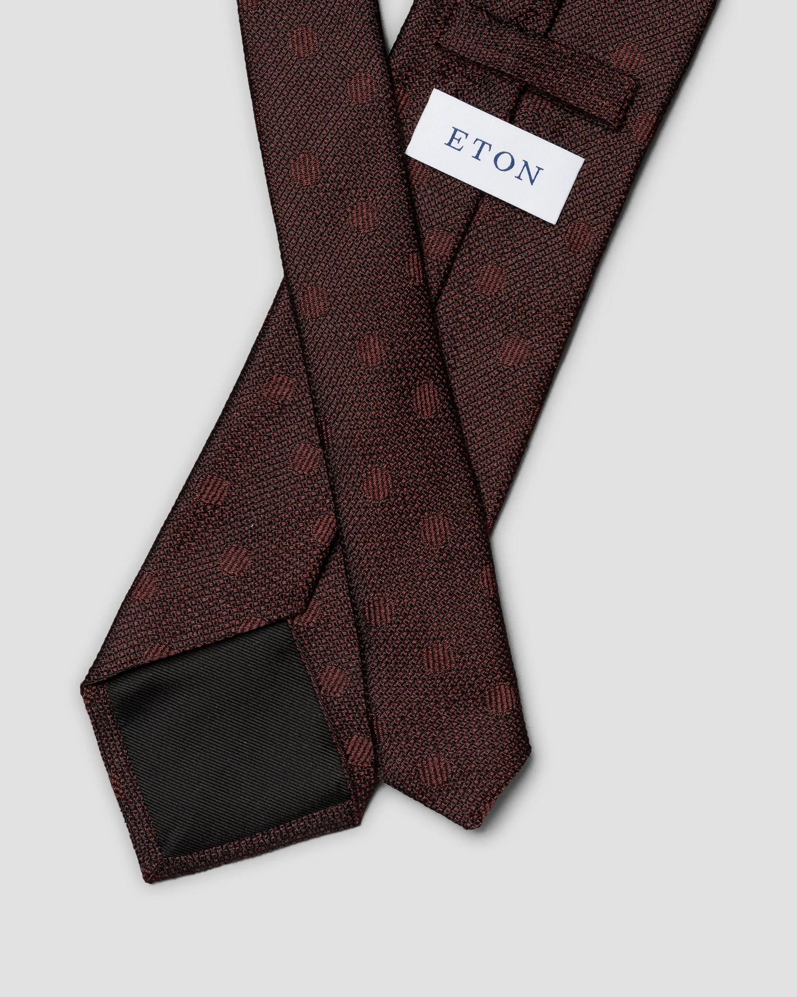 Eton - dark red polka dot grenadine silk tie