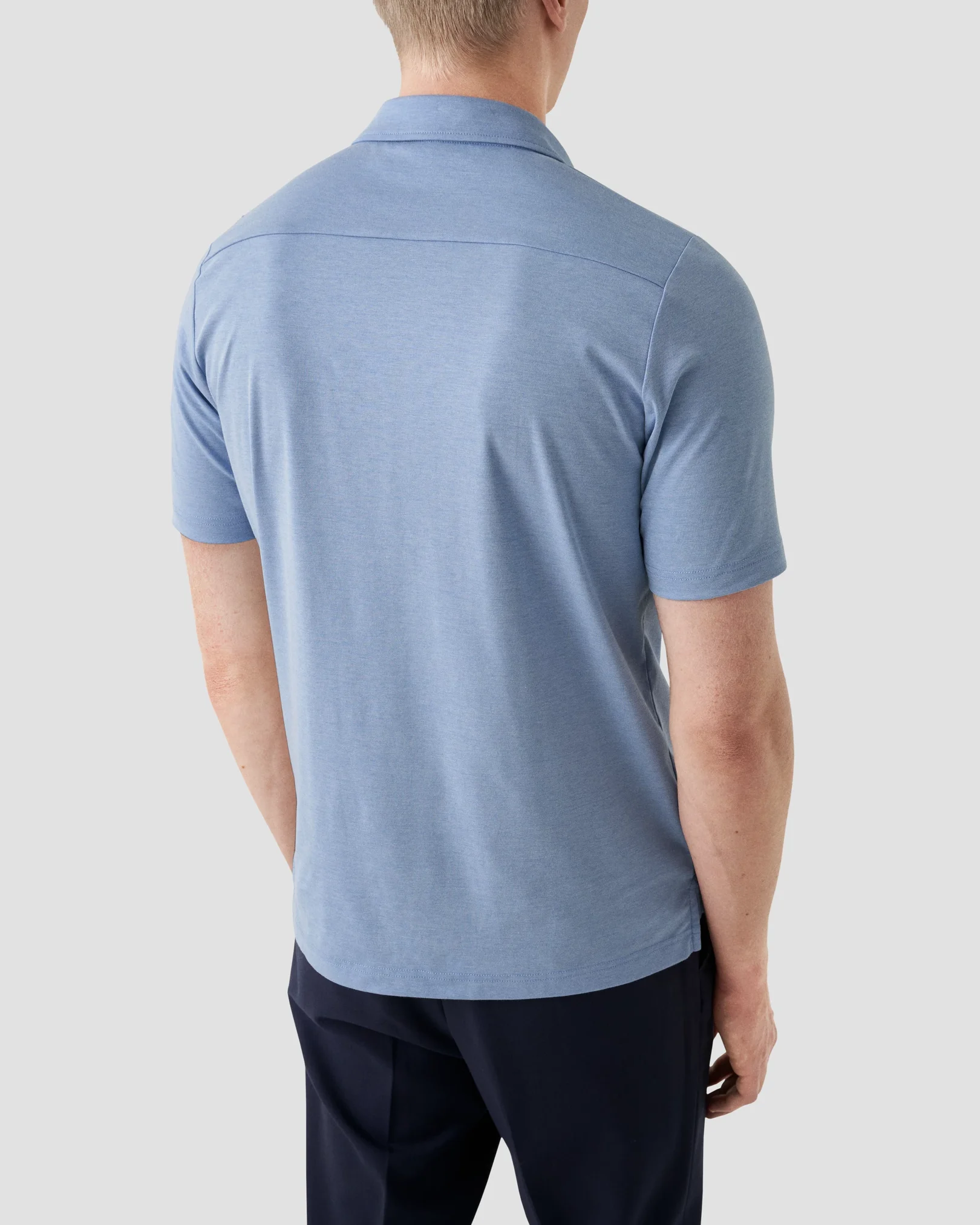 Eton - light blue turndown collar short sleeve regular fit