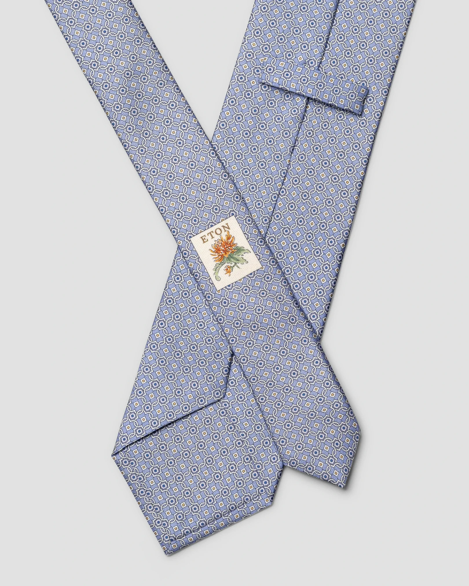 Eton - mid purple medallion printed silk tie