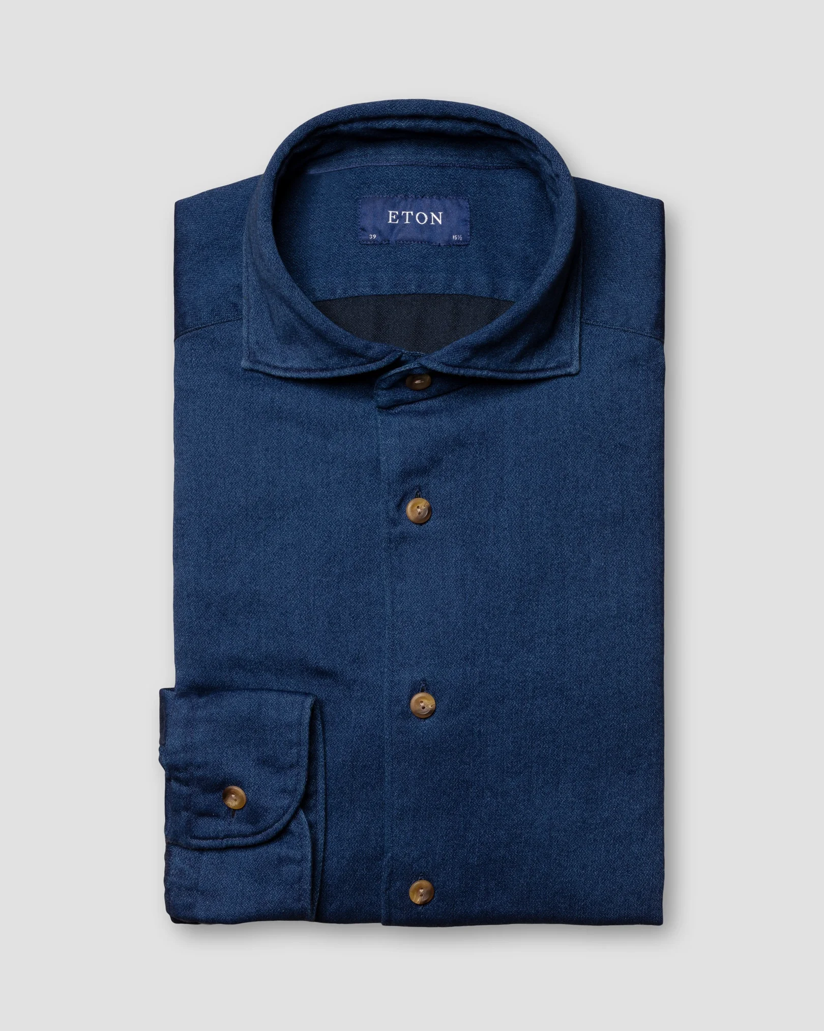 Eton - Navy blue Satin Indigo Shirt