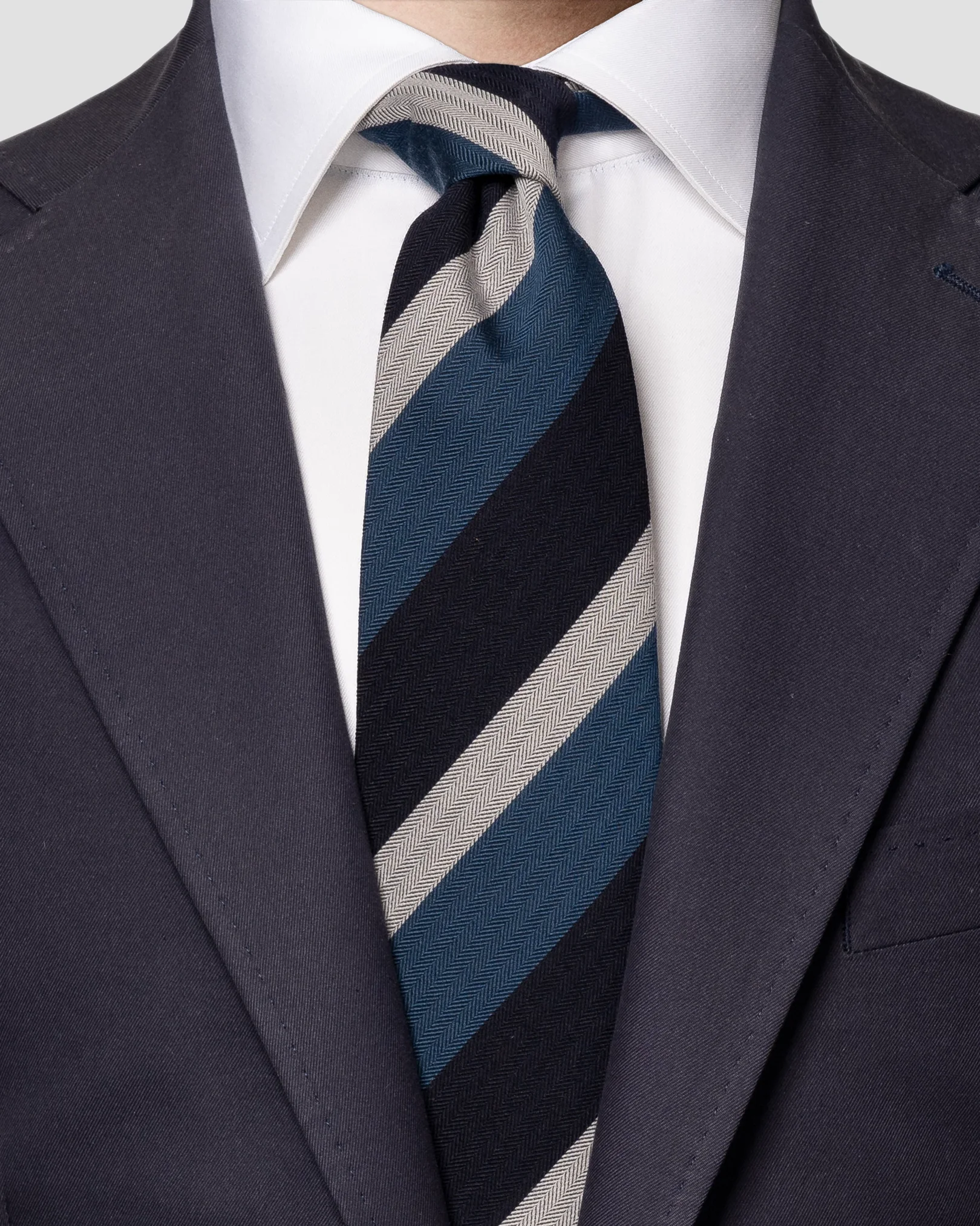 Eton - navy blue striped tie