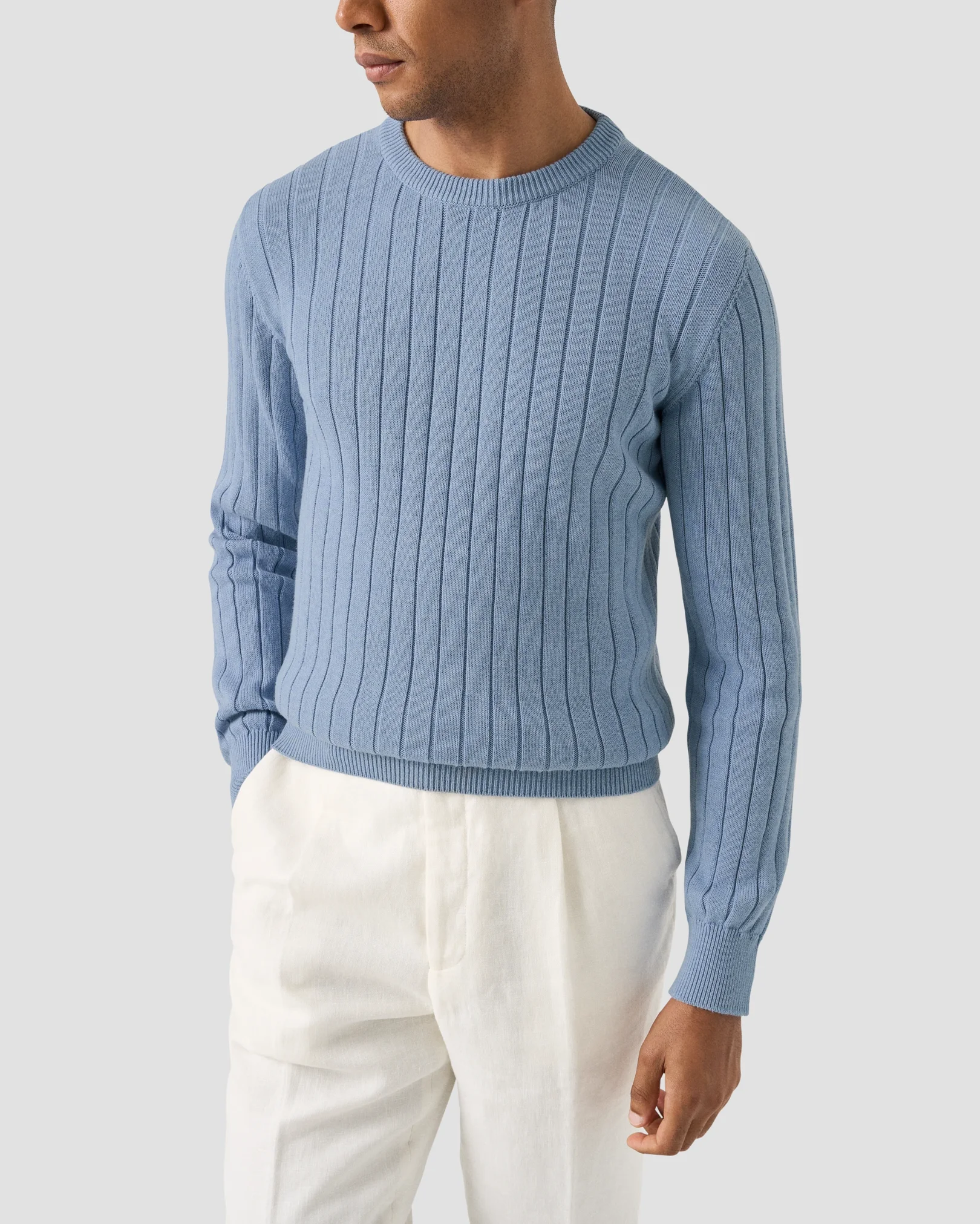 Eton - Cotton Structure Knit Crew Neck