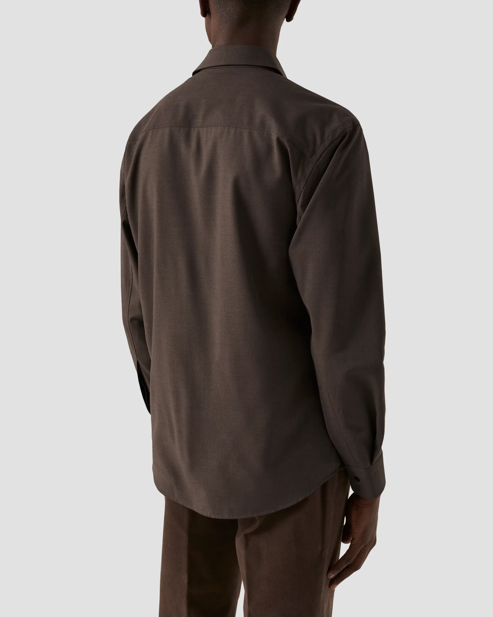 Eton - dark brown merino overshirt