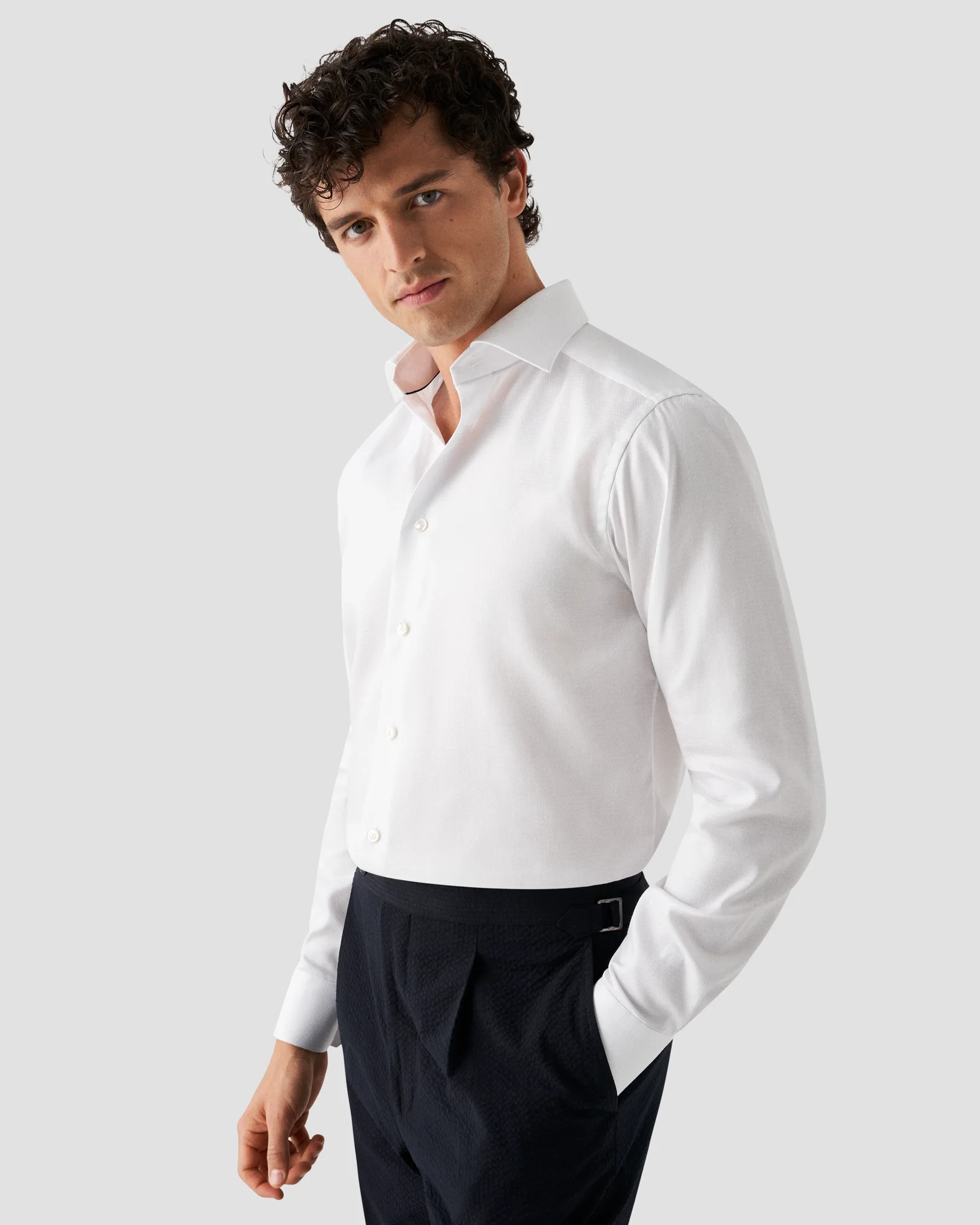 Eton - white evening dobby shirt