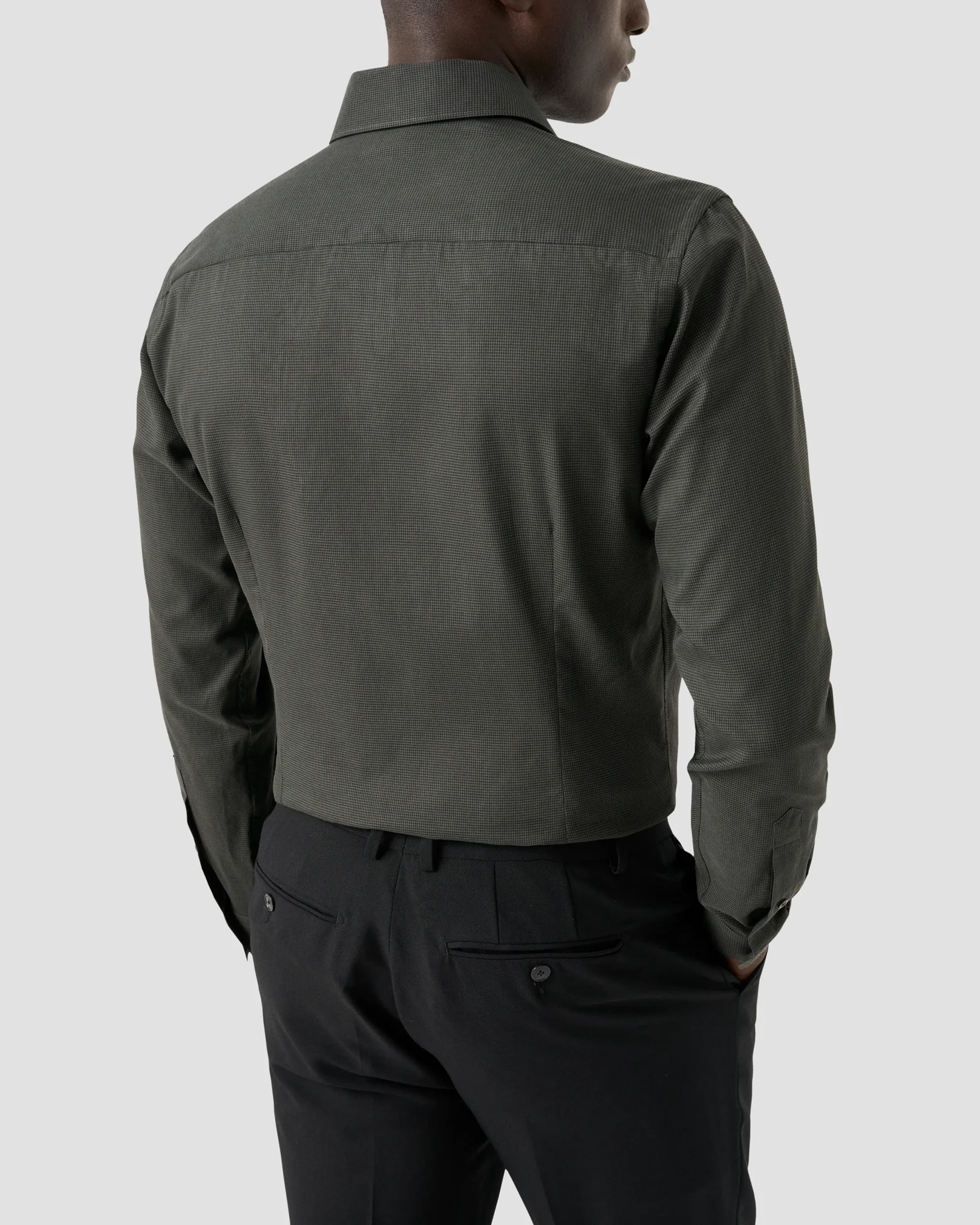 Eton - micro check signature flannel shirt wide spread