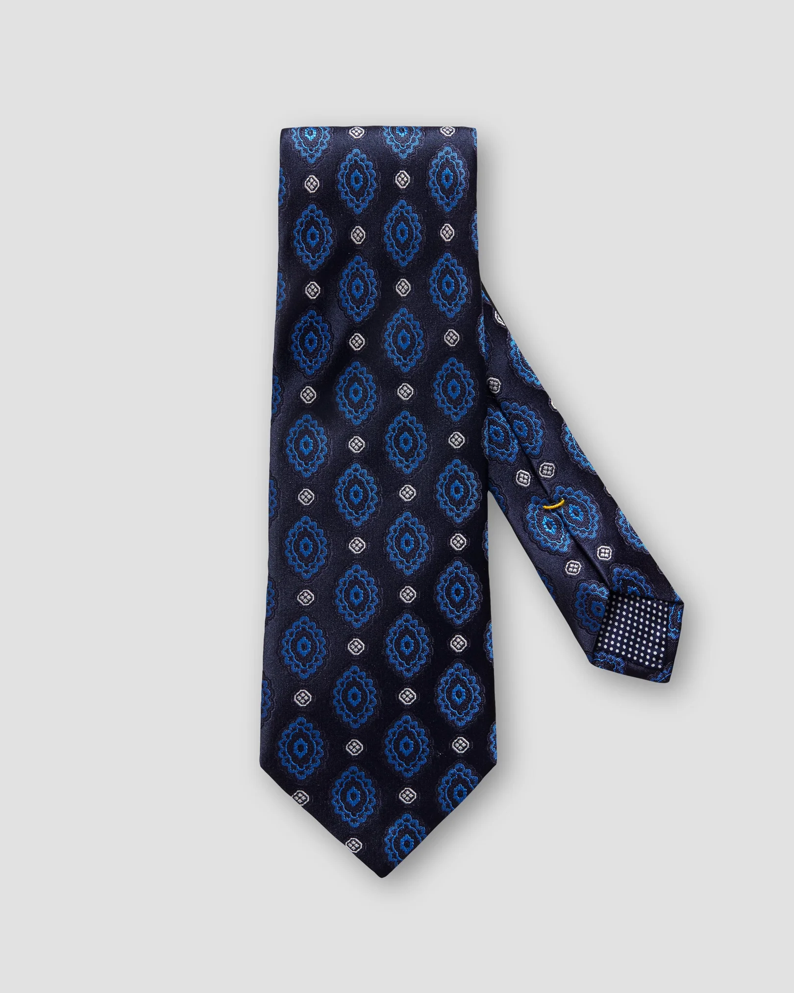 Eton - navy blue geometric silk tie