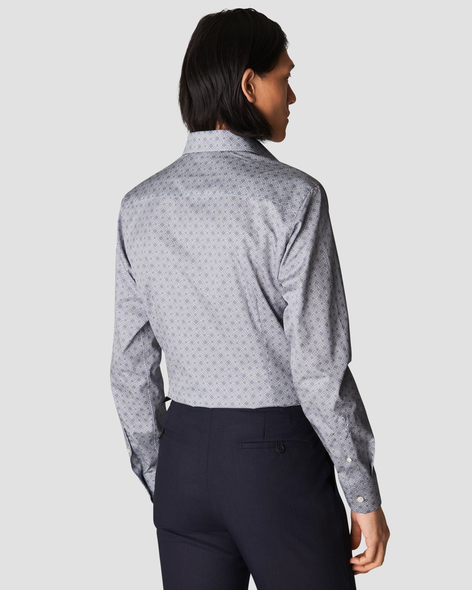 Eton - light blue fine twill cutaway