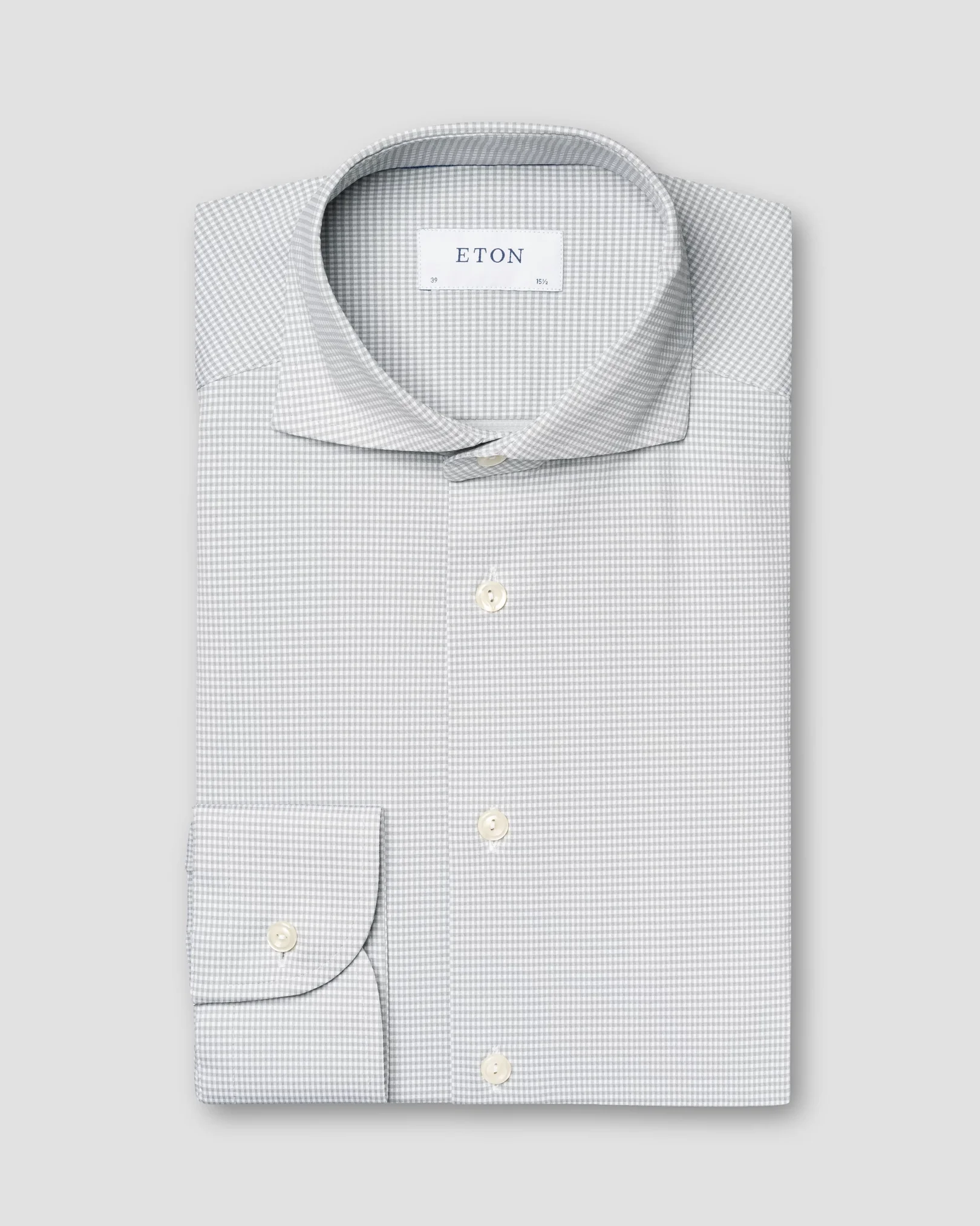 Eton - Light grey four way stretch Shirt