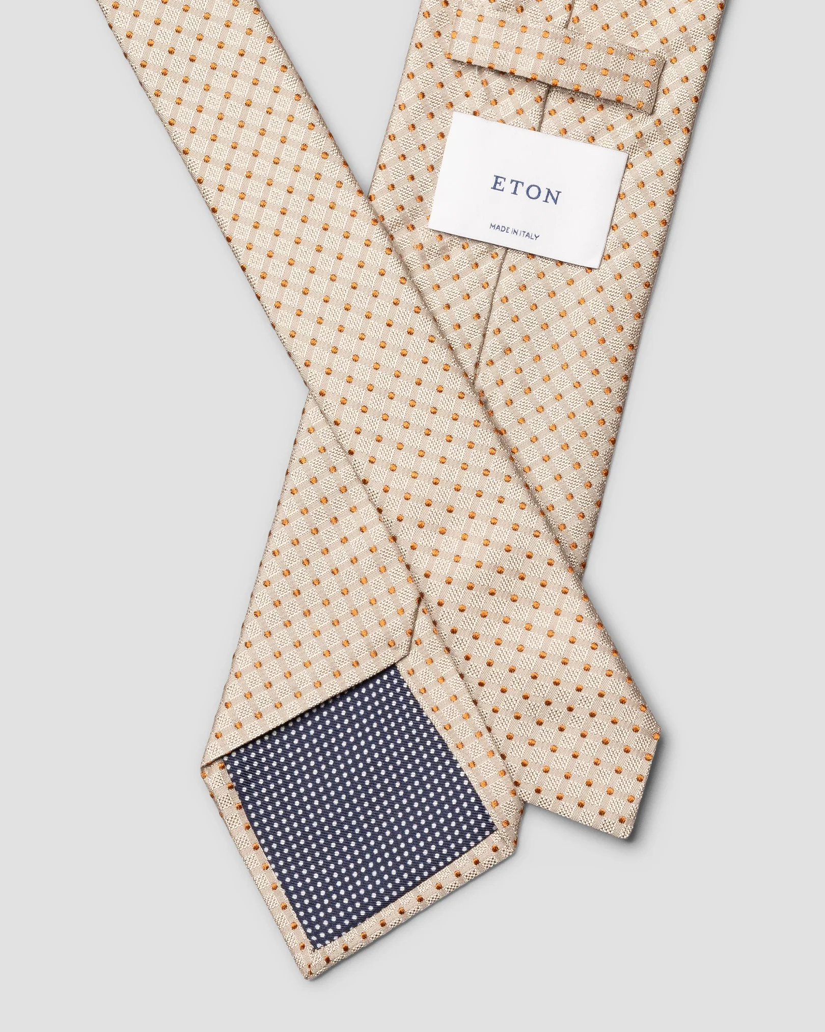 Eton - beige micro geometric woven silk tie