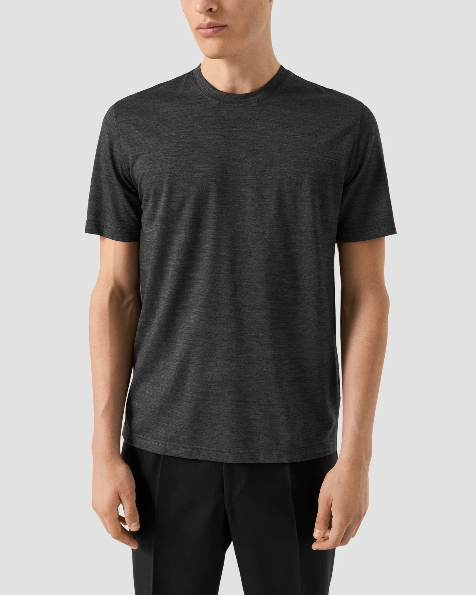 Eton - merino wool t shirt dark grey