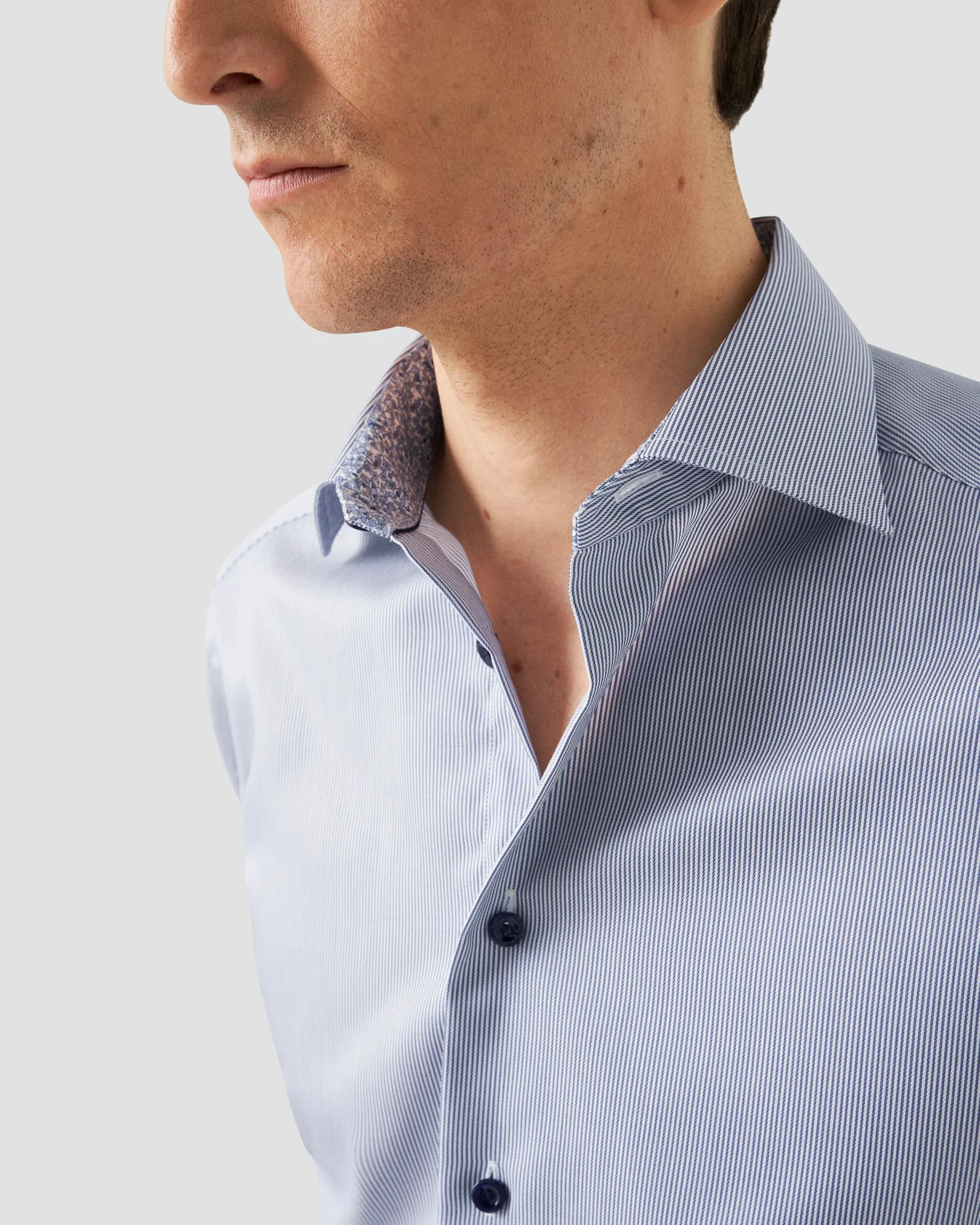 Eton - mid blue special detailed shirt