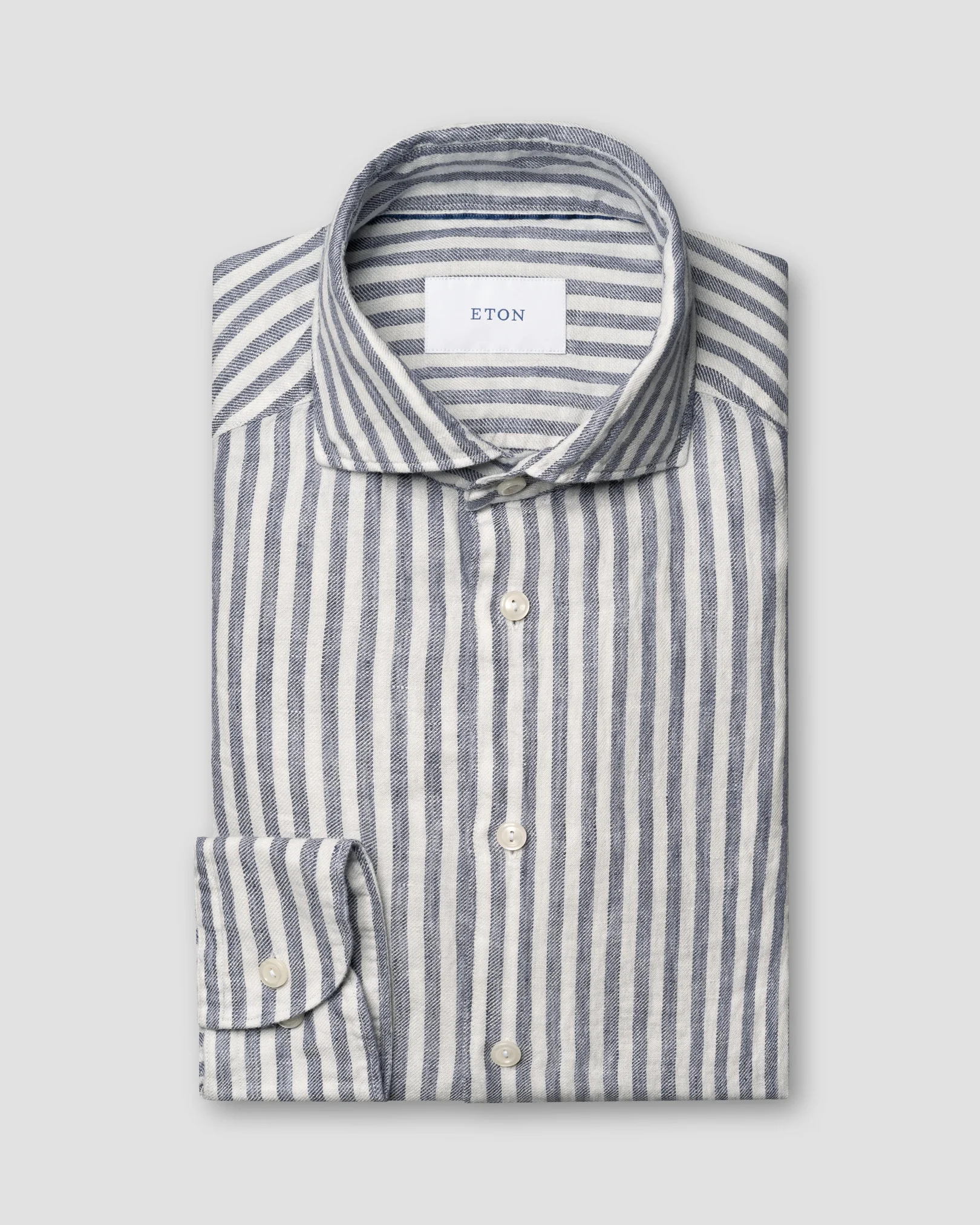 Eton - Chemise en sergé de lin à rayures