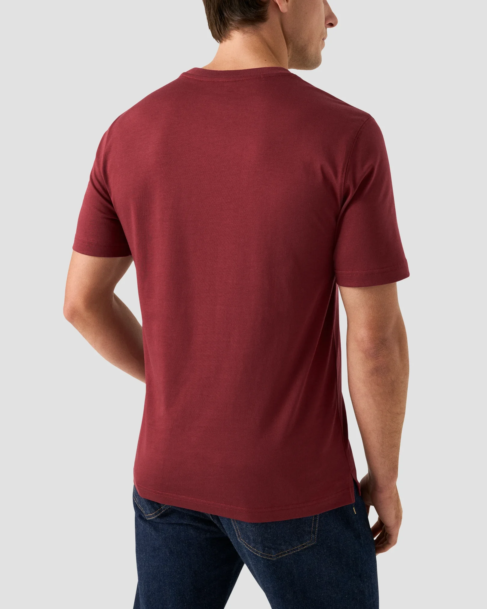 Eton - dark red crew neck short sleeve t shirt