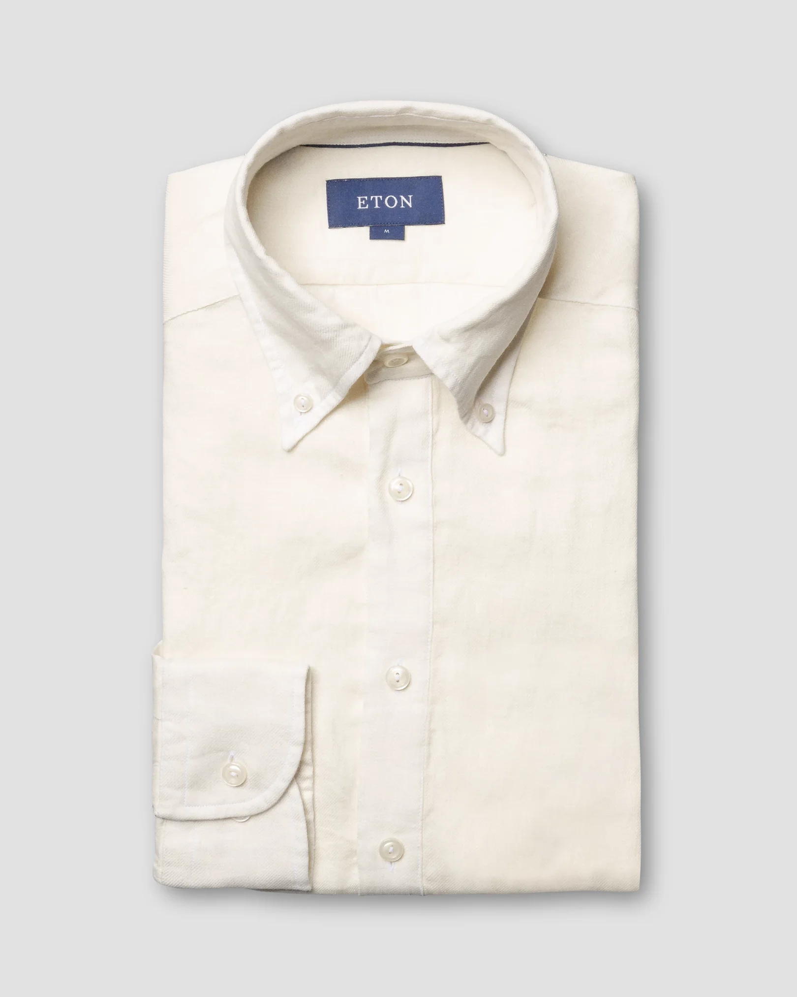 Eton - white luxe linen popover shirt