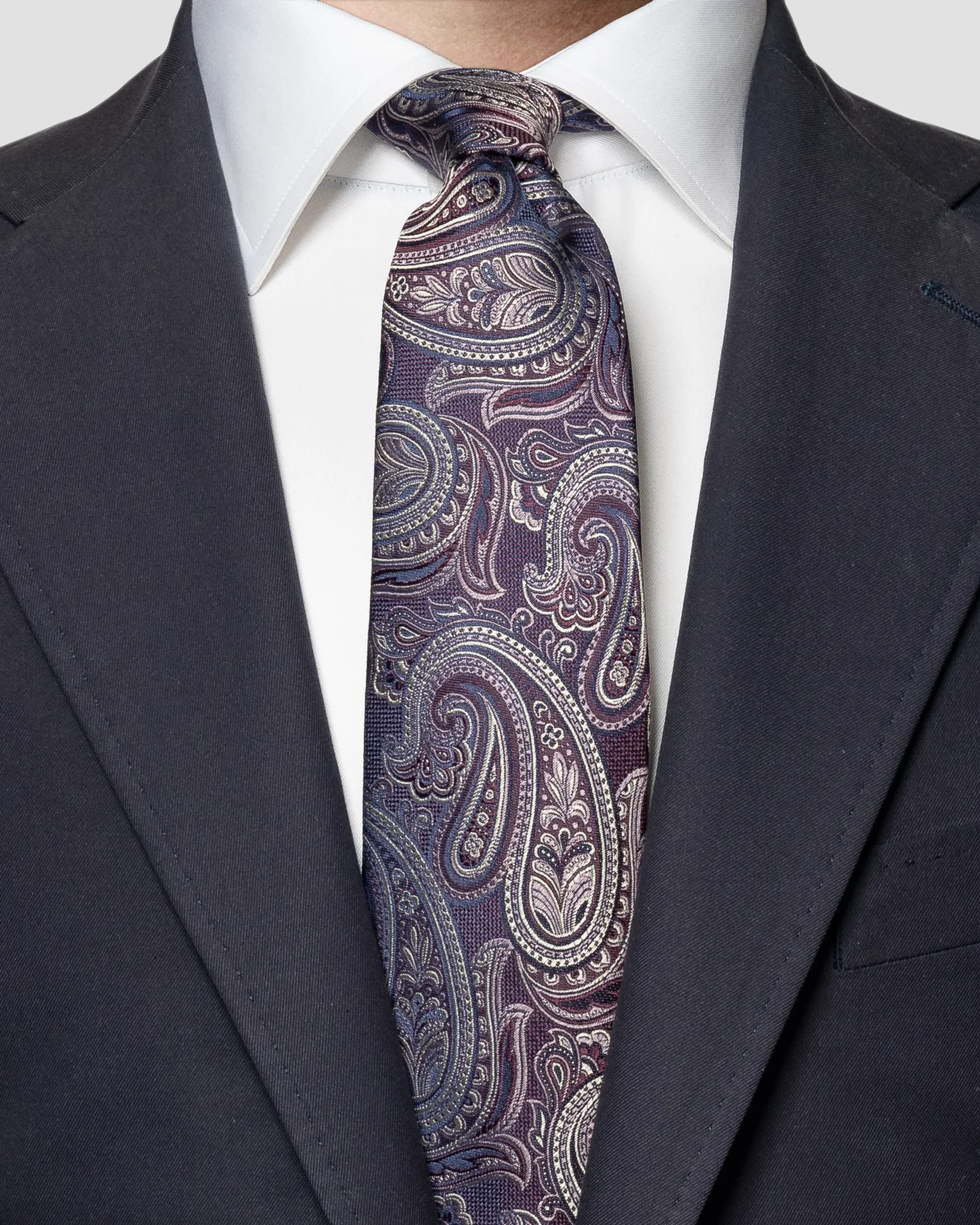 Eton - dark purple jacquard weave