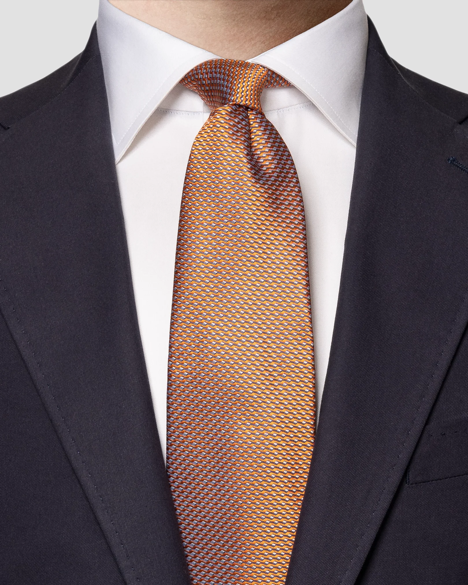 Eton - orange geometric woven silk