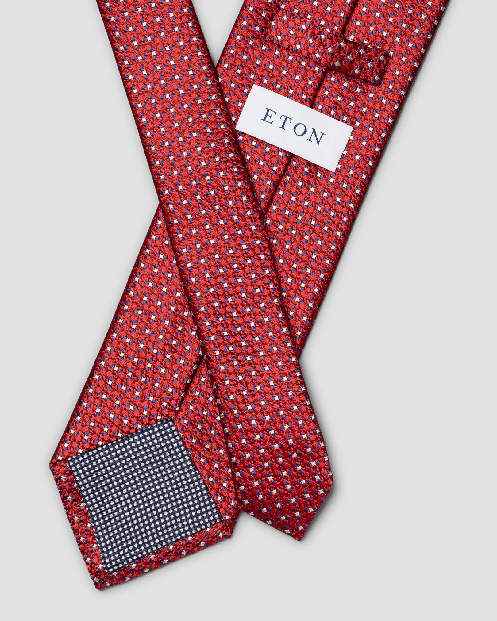 Eton - red geometric woven silk tie red geometric woven silk tie