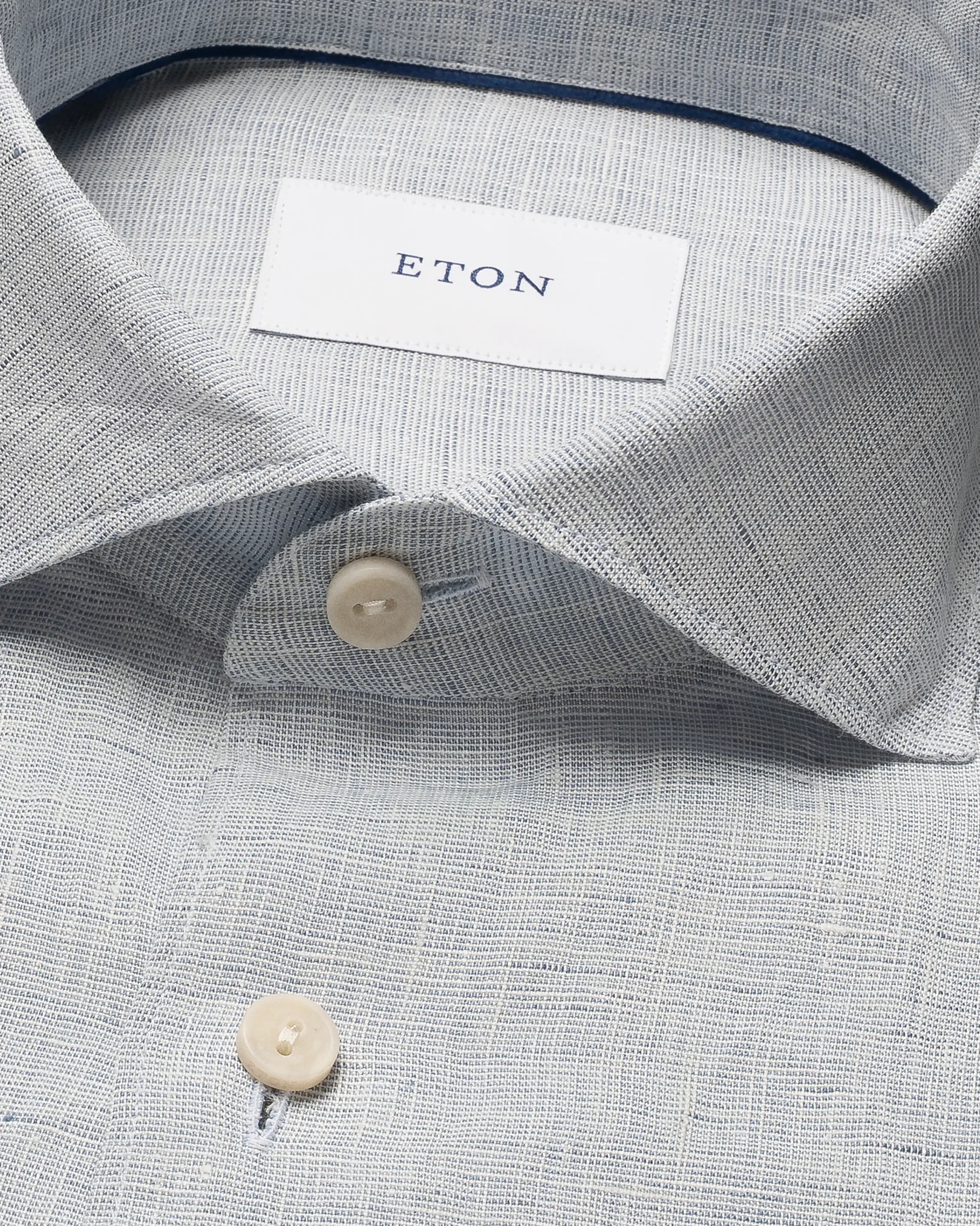 Eton - light blue solid linen shirt 260