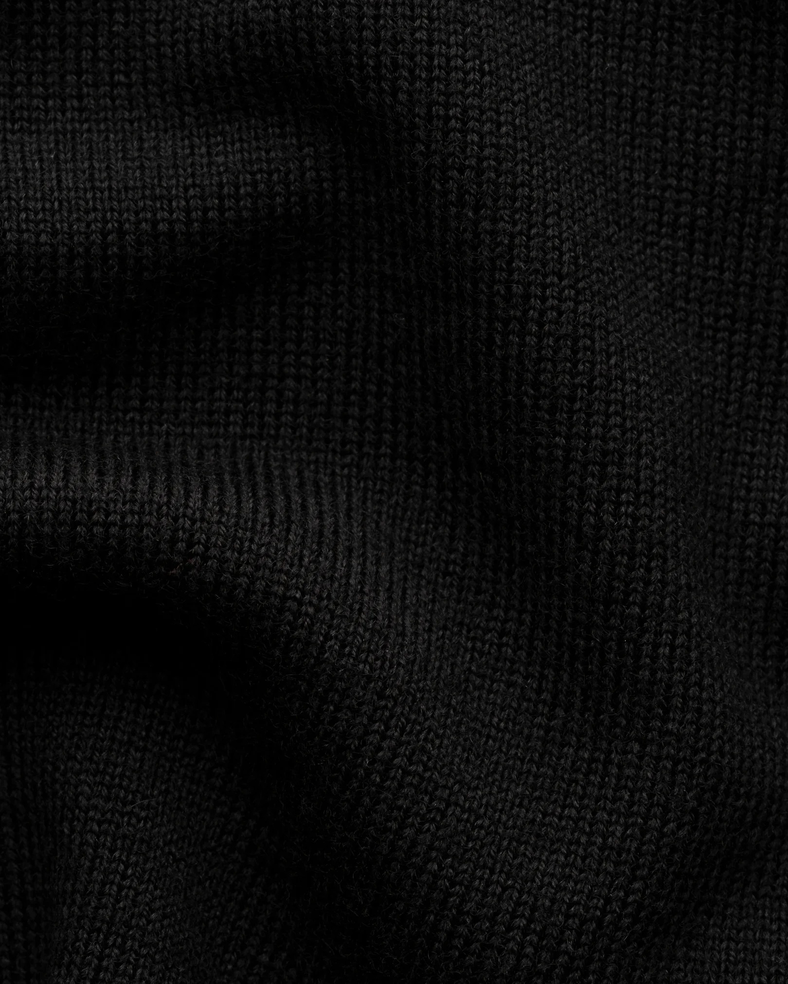 Eton - black merino quarter zip knit sweater