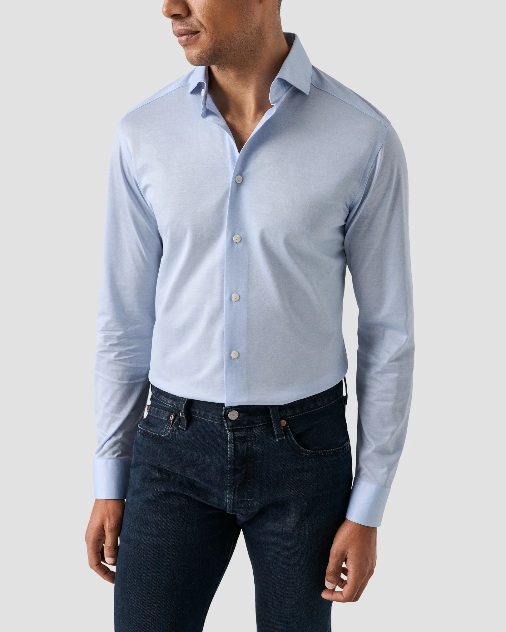 Eton - light blue filo di scozia oxford shirt