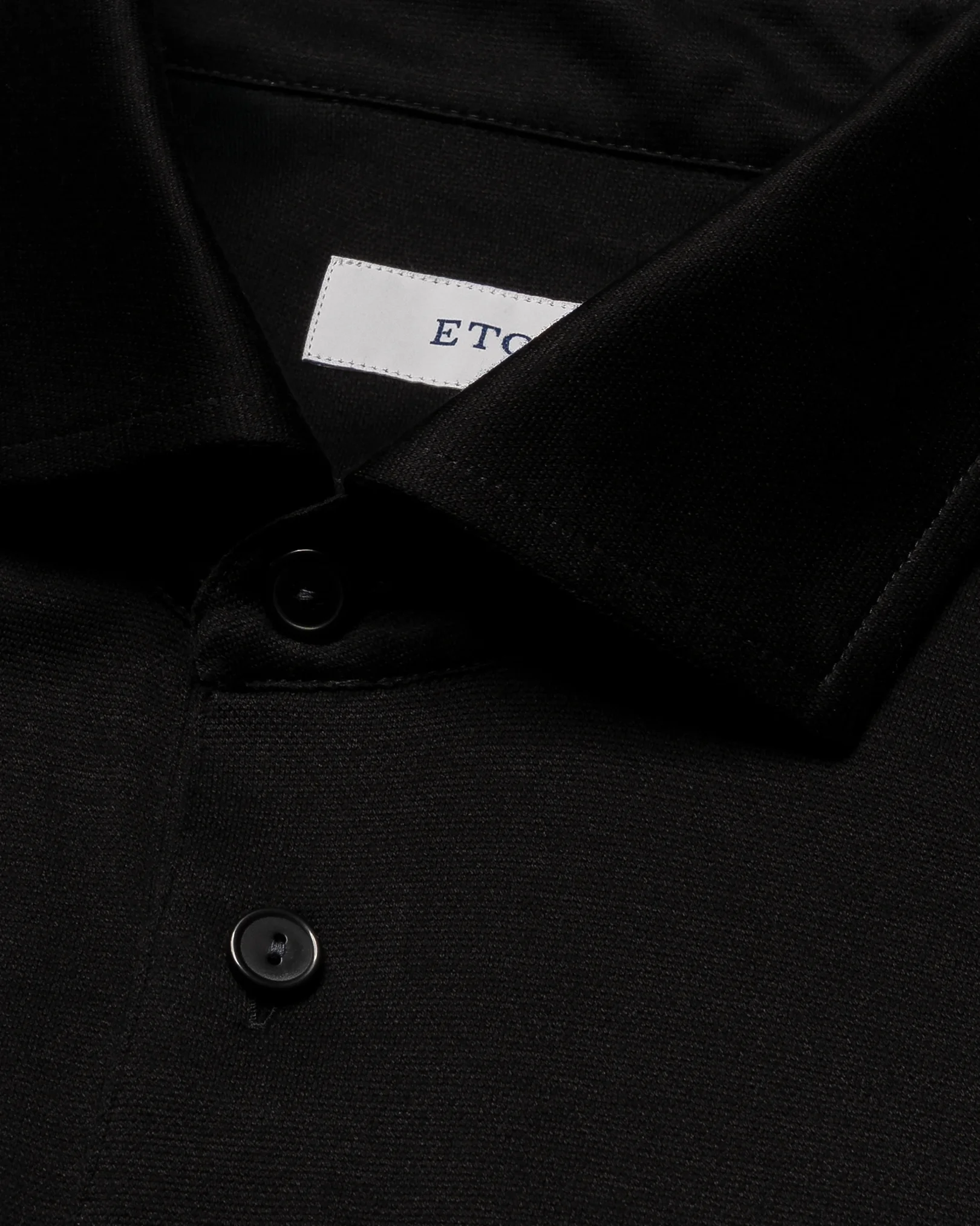 Eton - jacquard filo di scozia polo shirt black jacquard